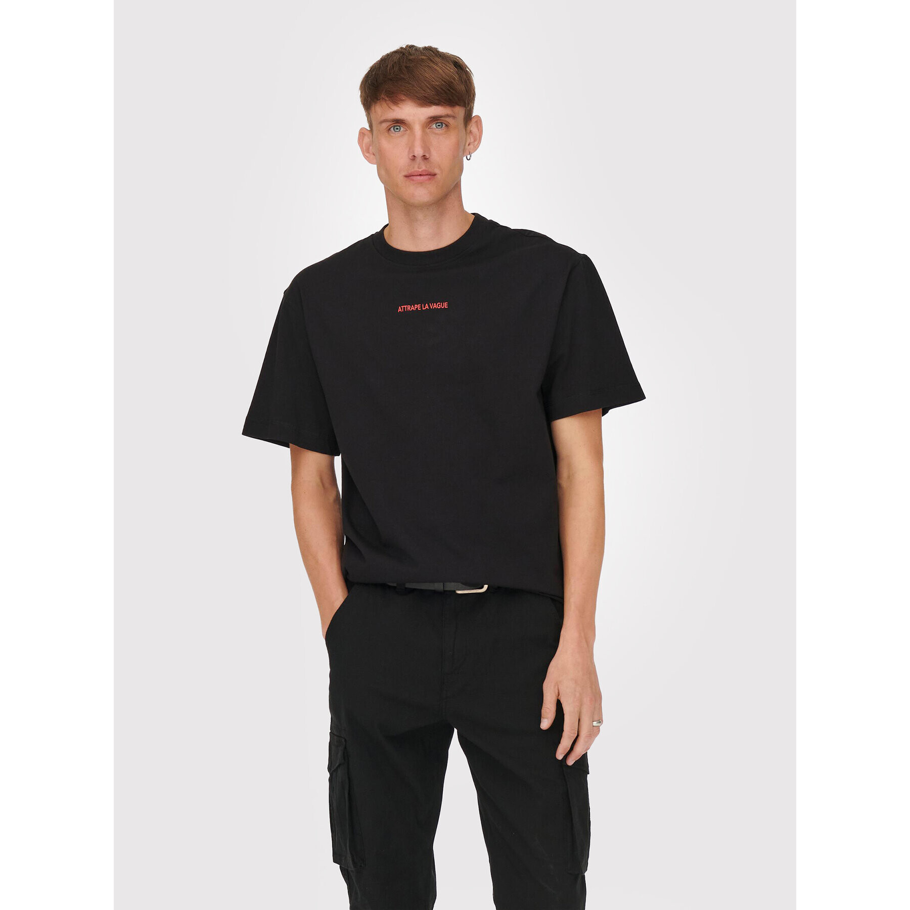 Only & Sons Тишърт Wilbert 22022178 Черен Relaxed Fit - Pepit.bg
