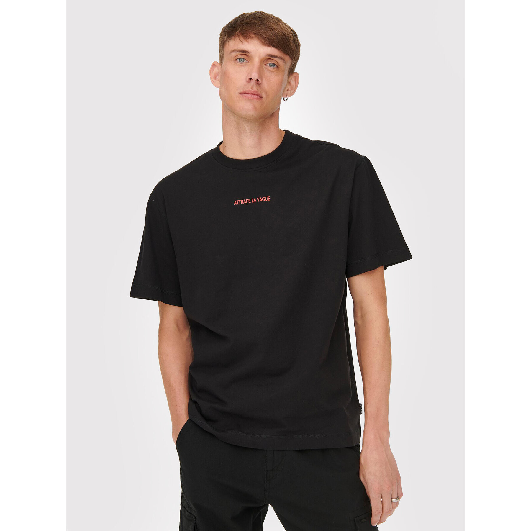 Only & Sons Тишърт Wilbert 22022178 Черен Relaxed Fit - Pepit.bg