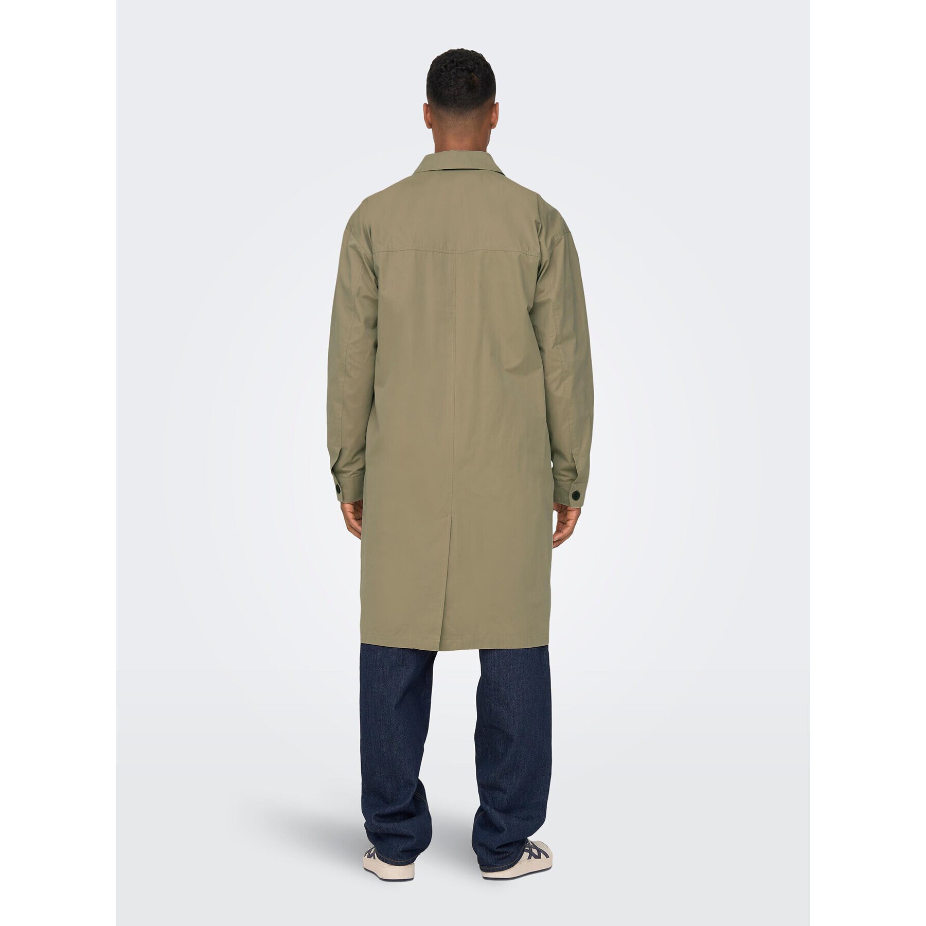 Only & Sons Тренч Malcom 22024246 Зелен Regular Fit - Pepit.bg