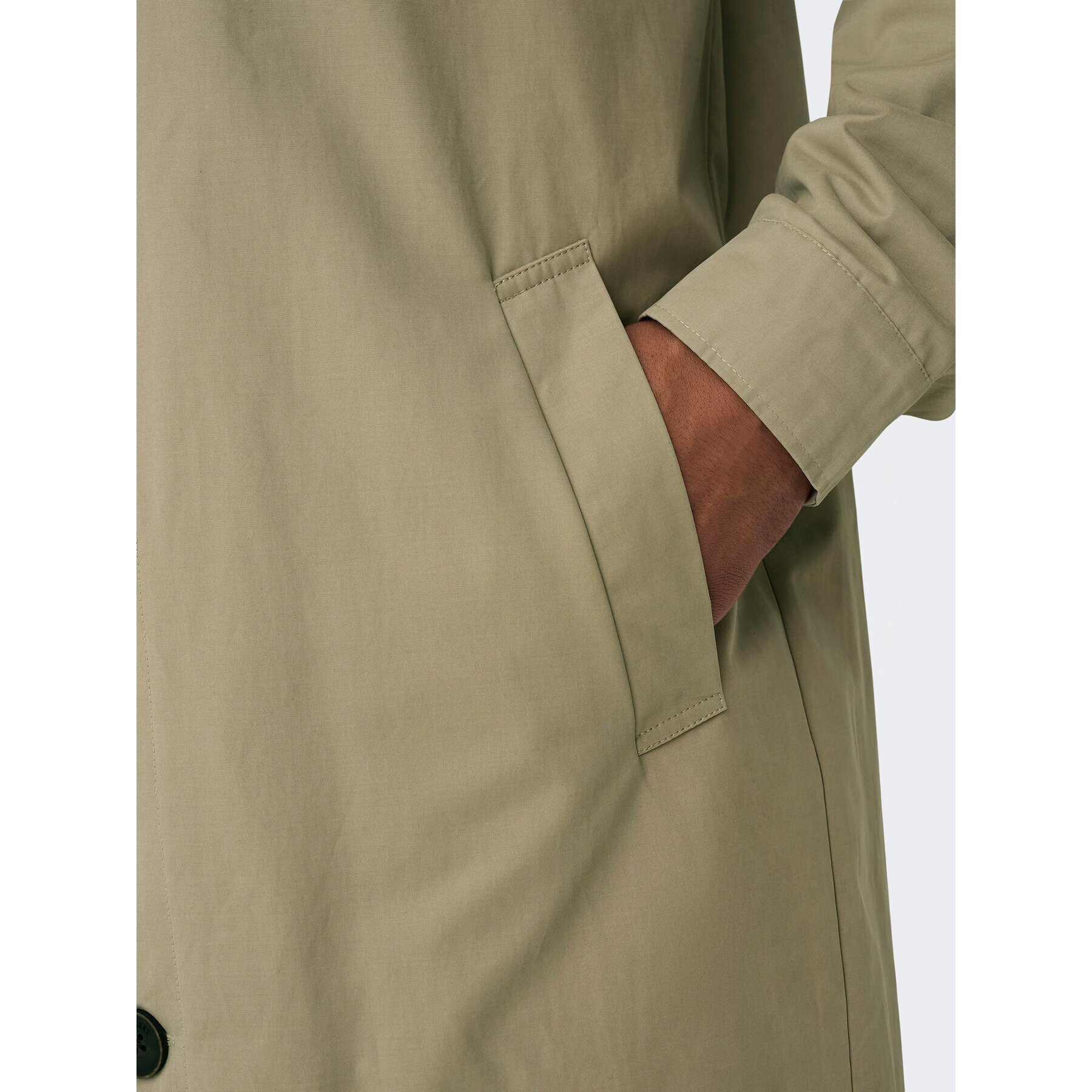 Only & Sons Тренч Malcom 22024246 Зелен Regular Fit - Pepit.bg
