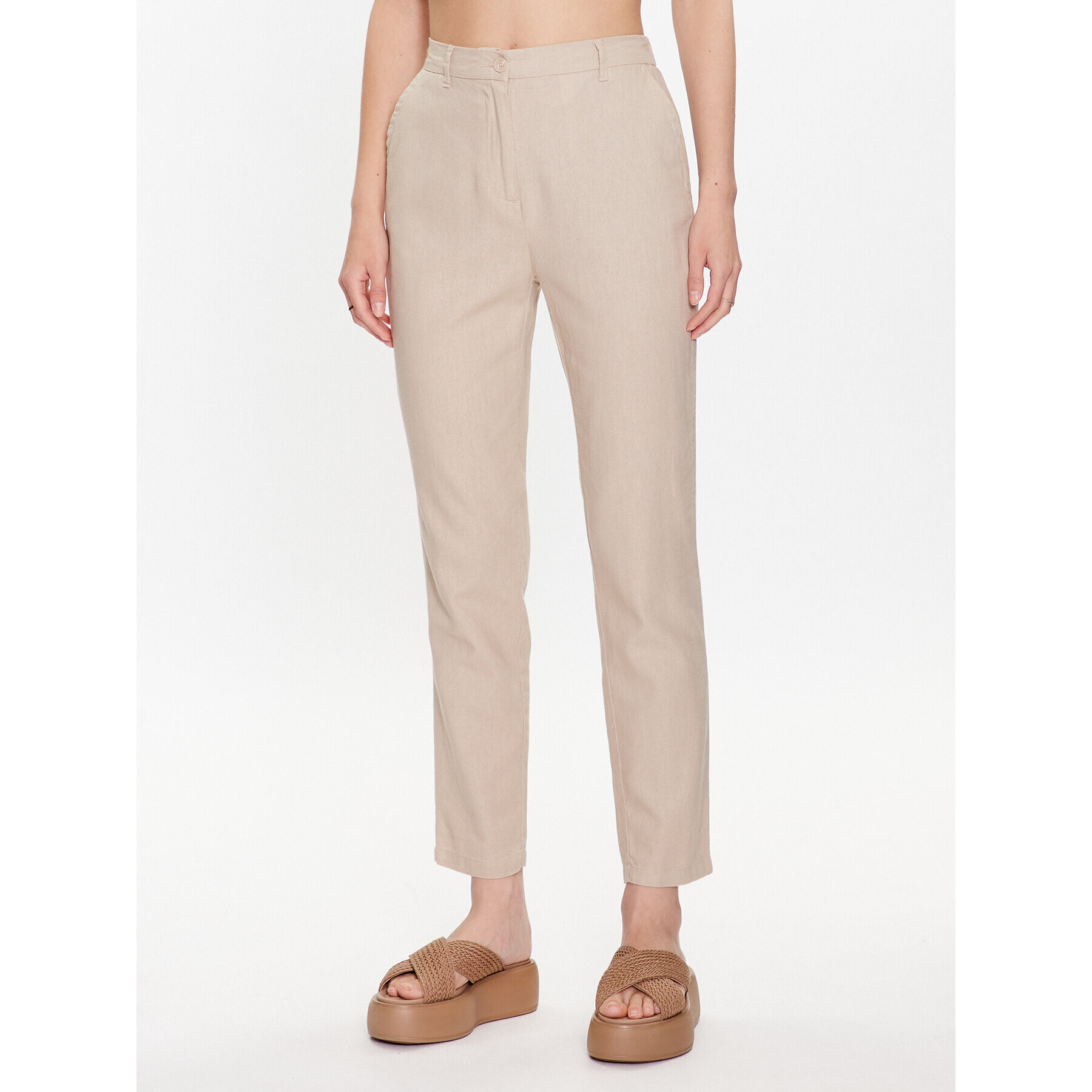 ONLY Текстилни панталони 15278713 Бежов Regular Fit - Pepit.bg
