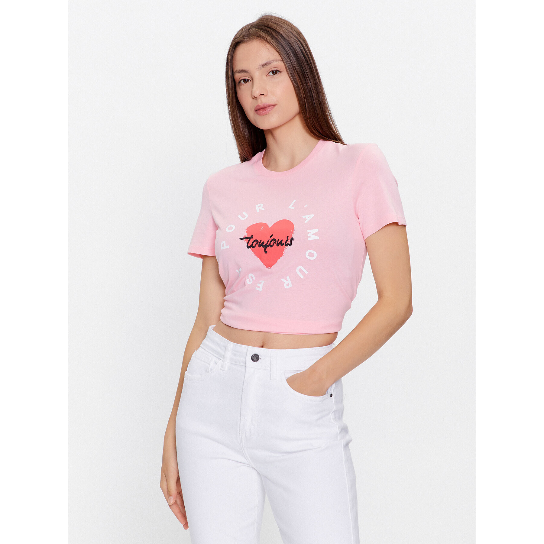 ONLY Тишърт 15266625 Розов Regular Fit - Pepit.bg