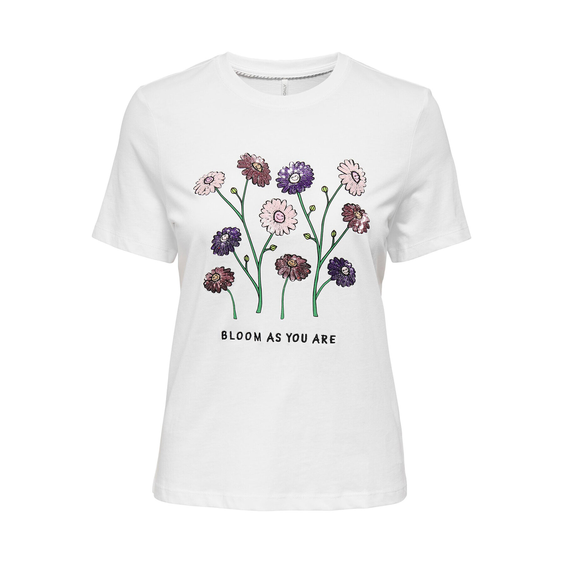 ONLY Тишърт 15286720 Бял Regular Fit - Pepit.bg