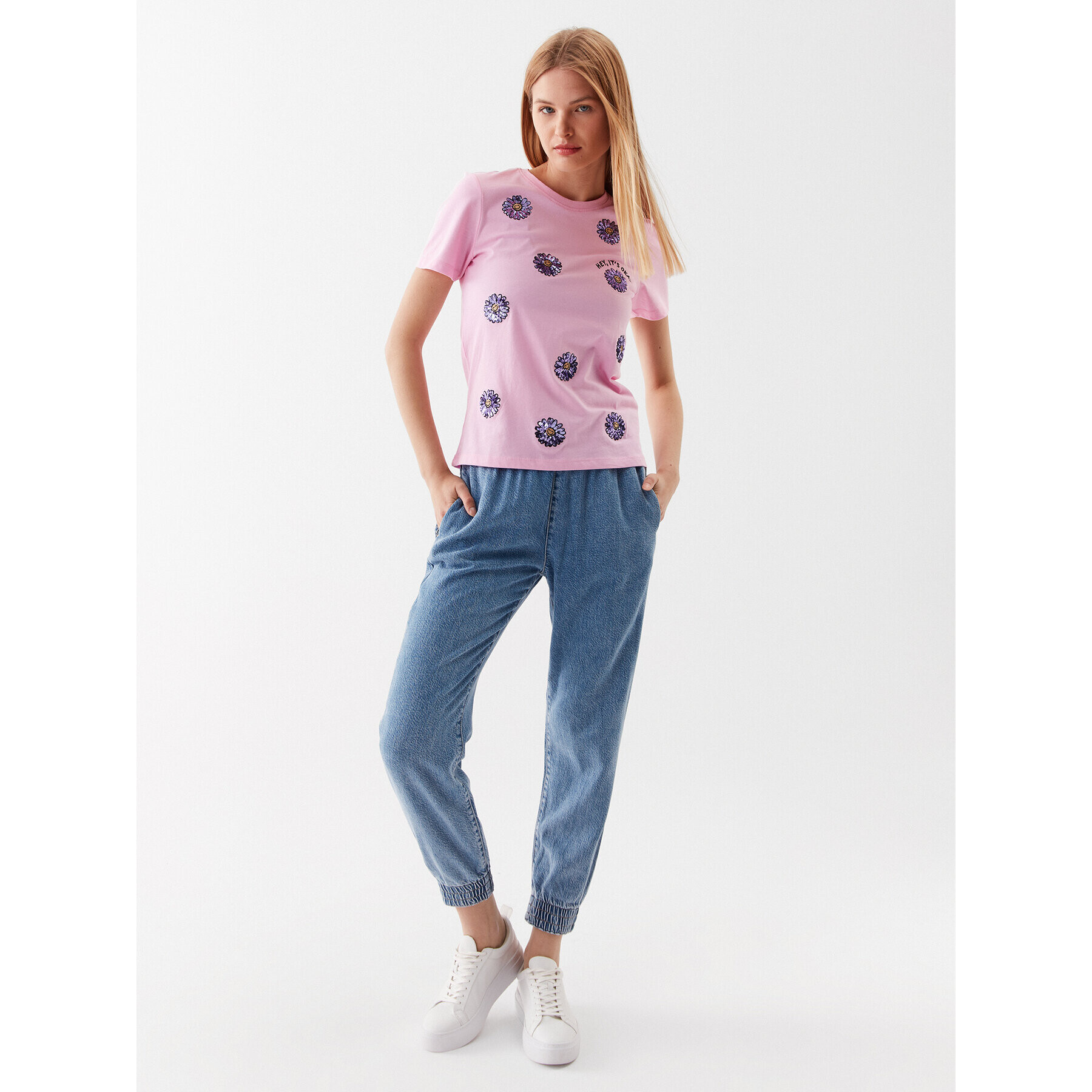 ONLY Тишърт 15286720 Розов Regular Fit - Pepit.bg