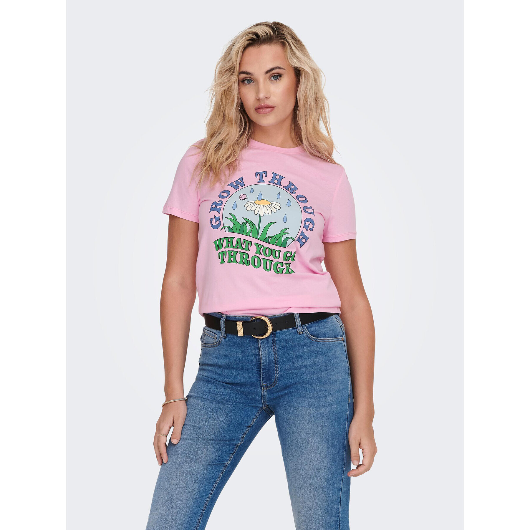 ONLY Тишърт 15286727 Розов Regular Fit - Pepit.bg