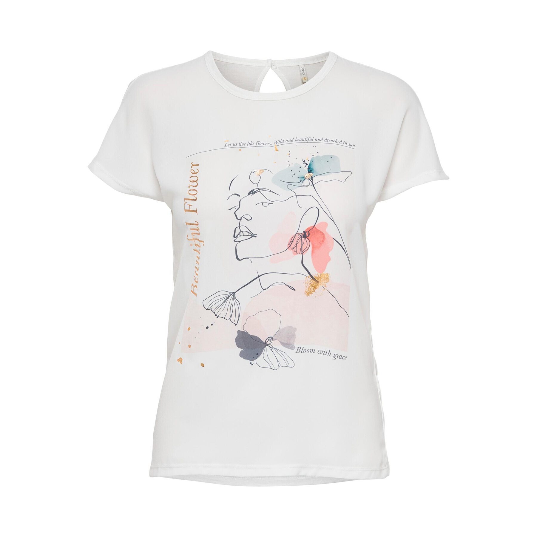 ONLY Тишърт 15288071 Бял Regular Fit - Pepit.bg