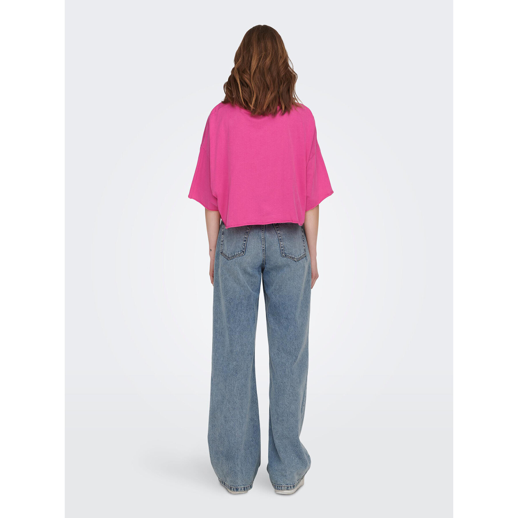 ONLY Тишърт 15290548 Розов Cropped Fit - Pepit.bg