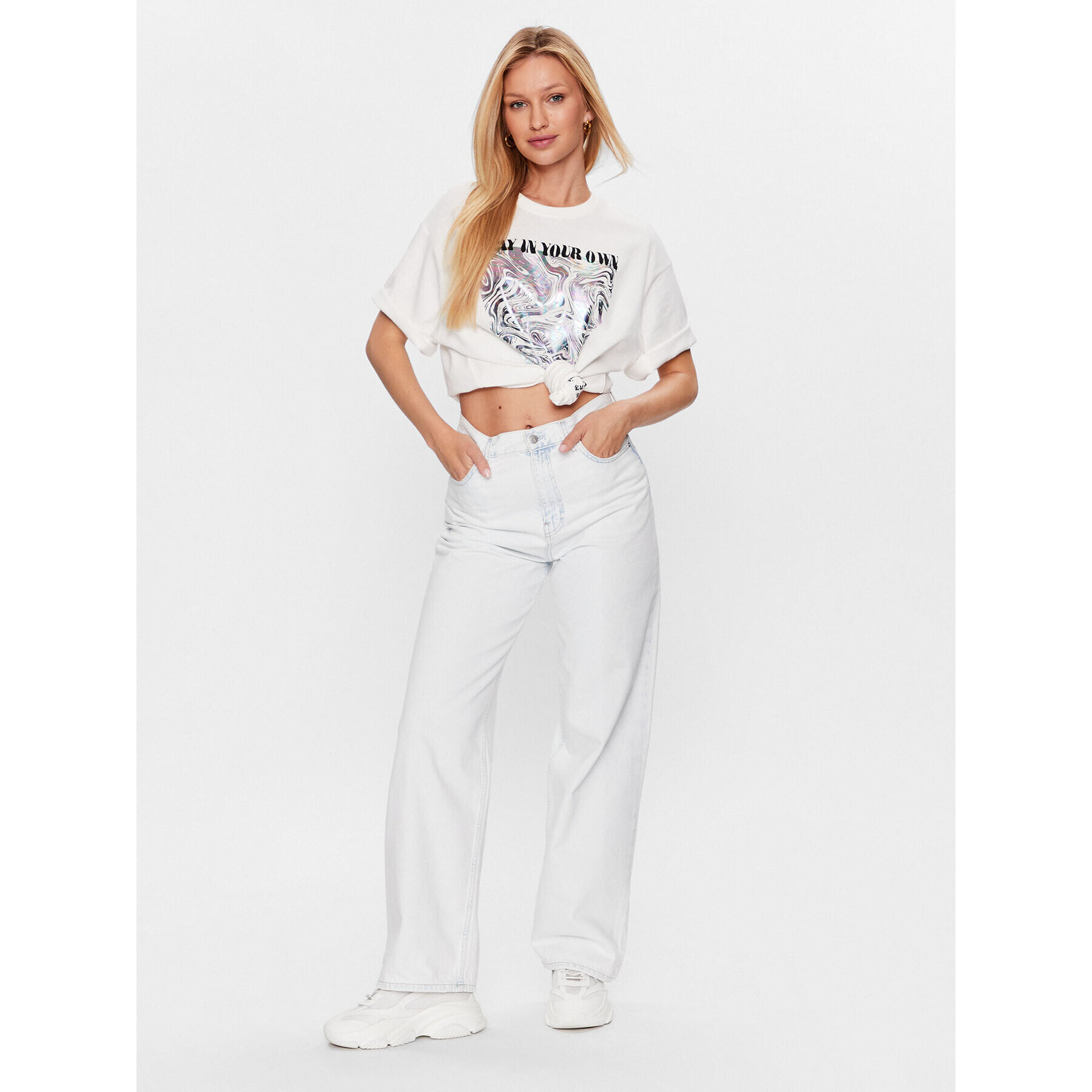 ONLY Тишърт 15290567 Бял Regular Fit - Pepit.bg