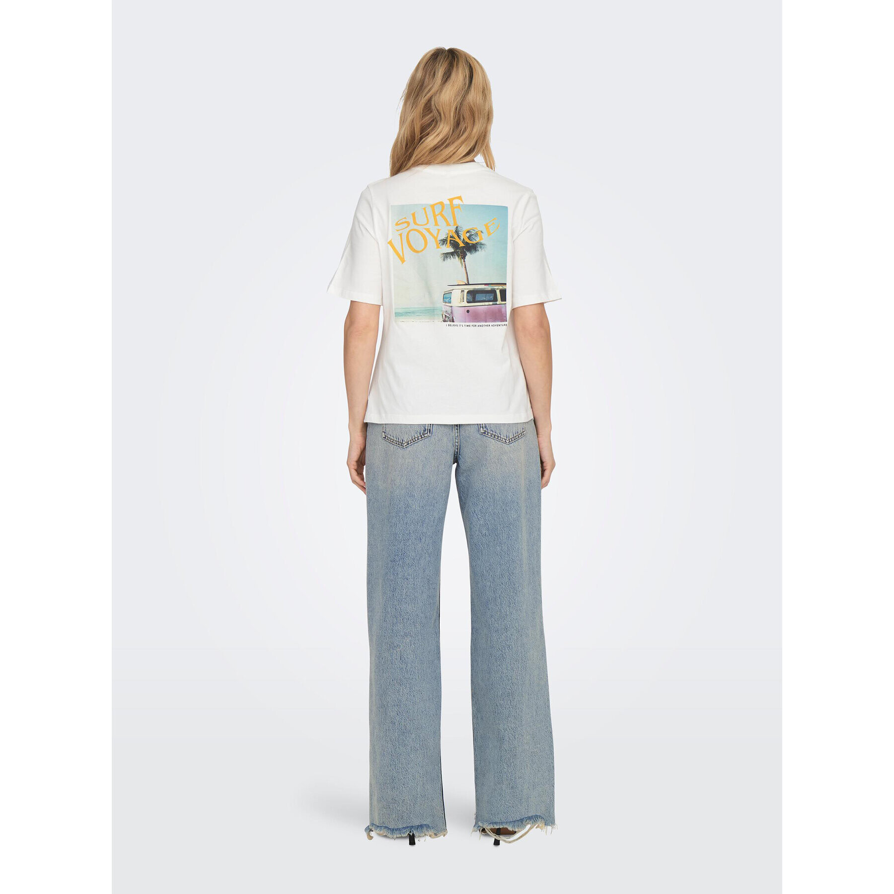 ONLY Тишърт 15295382 Бял Regular Fit - Pepit.bg
