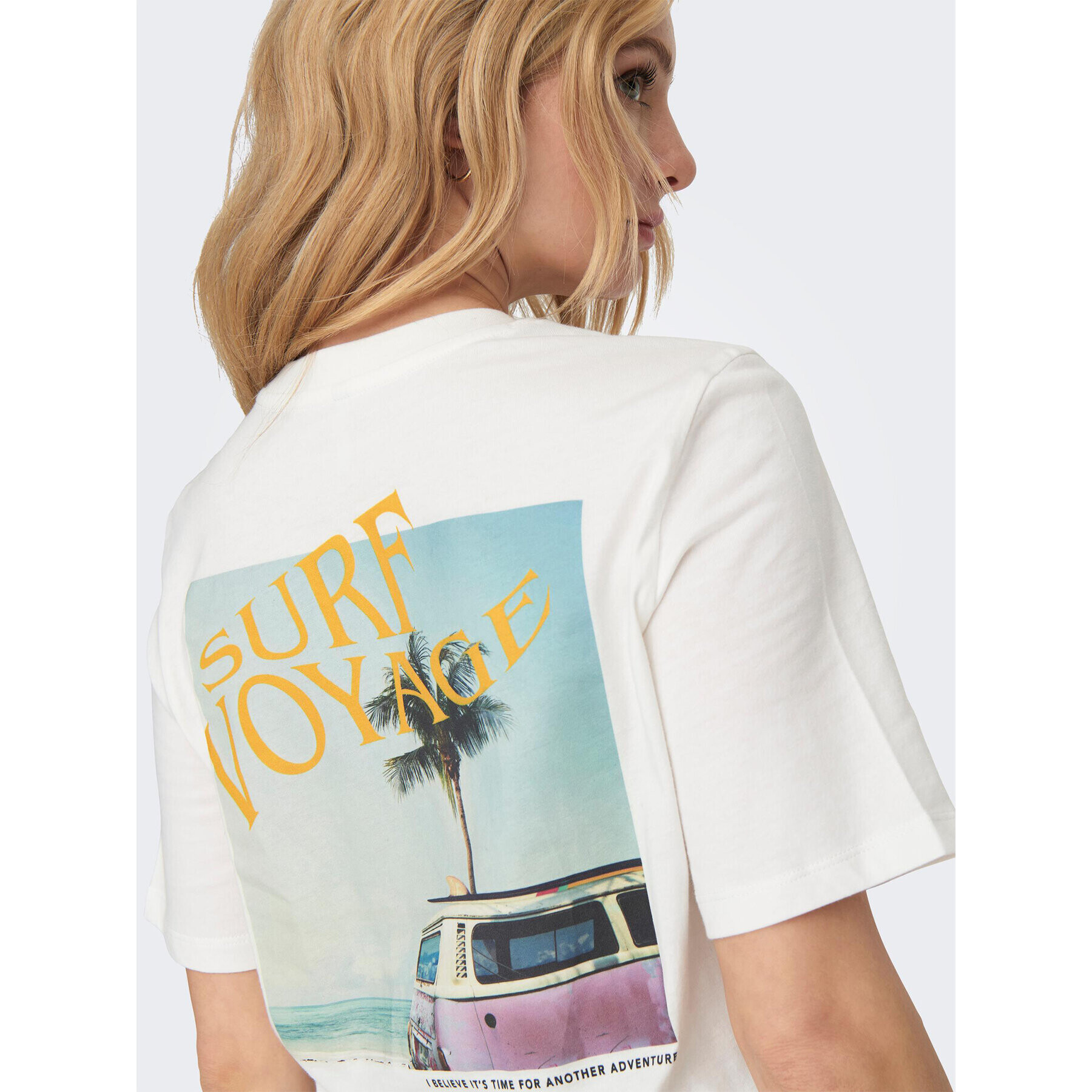 ONLY Тишърт 15295382 Бял Regular Fit - Pepit.bg