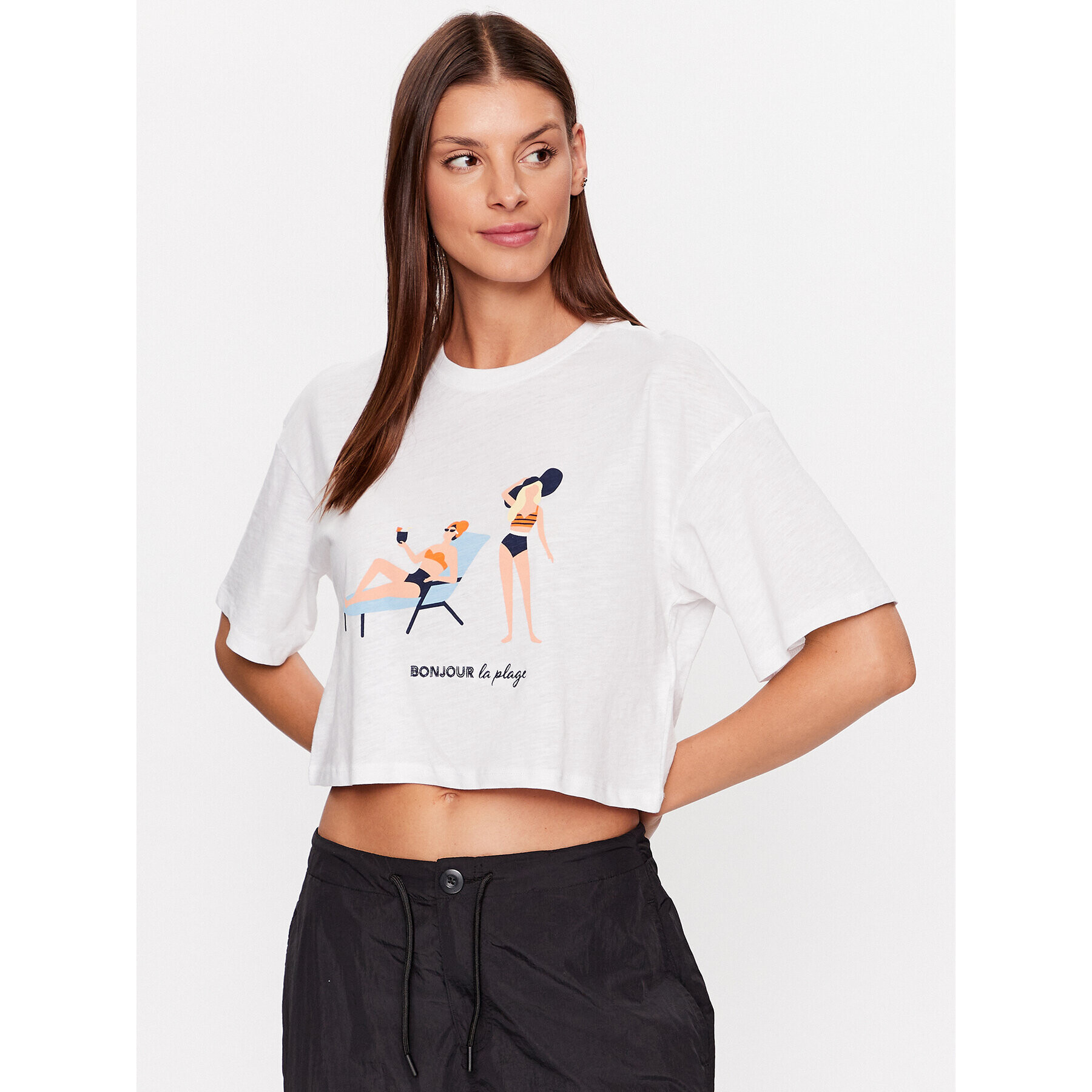 ONLY Тишърт 15296237 Бял Regular Fit - Pepit.bg