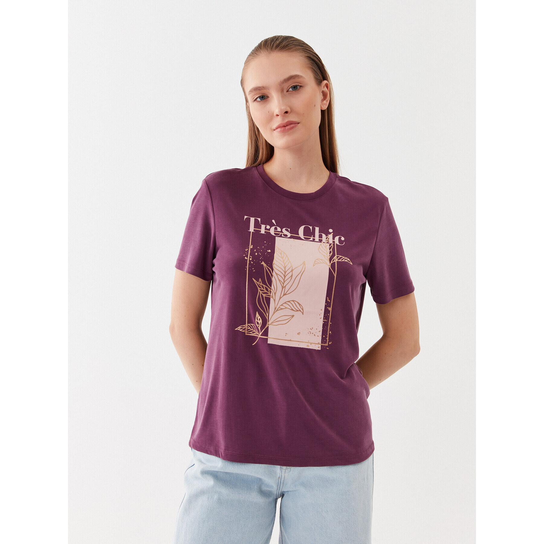 ONLY Тишърт 15303212 Виолетов Regular Fit - Pepit.bg
