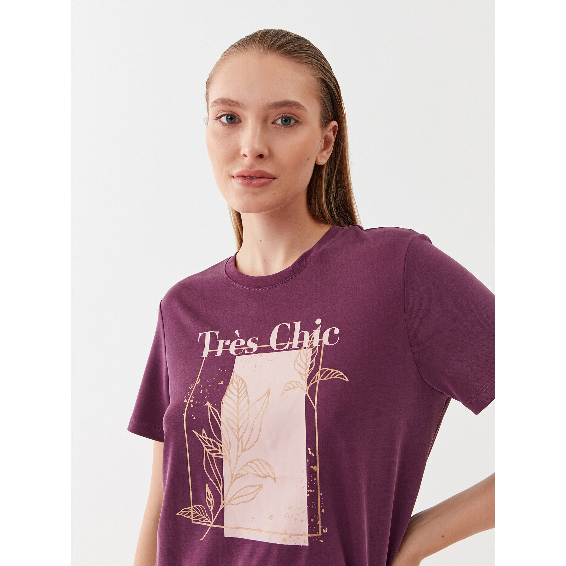 ONLY Тишърт 15303212 Виолетов Regular Fit - Pepit.bg
