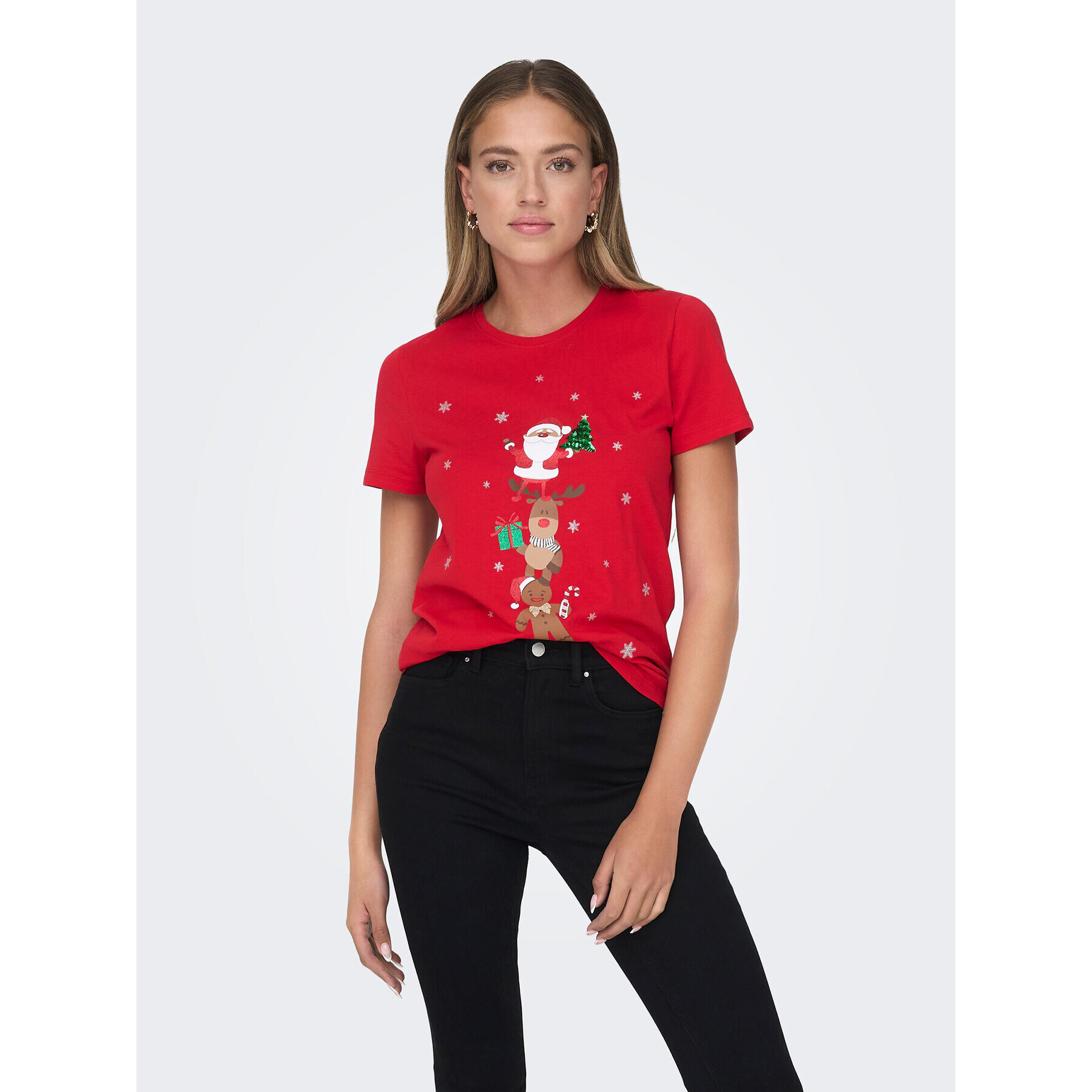 ONLY Тишърт 15306571 Червен Regular Fit - Pepit.bg