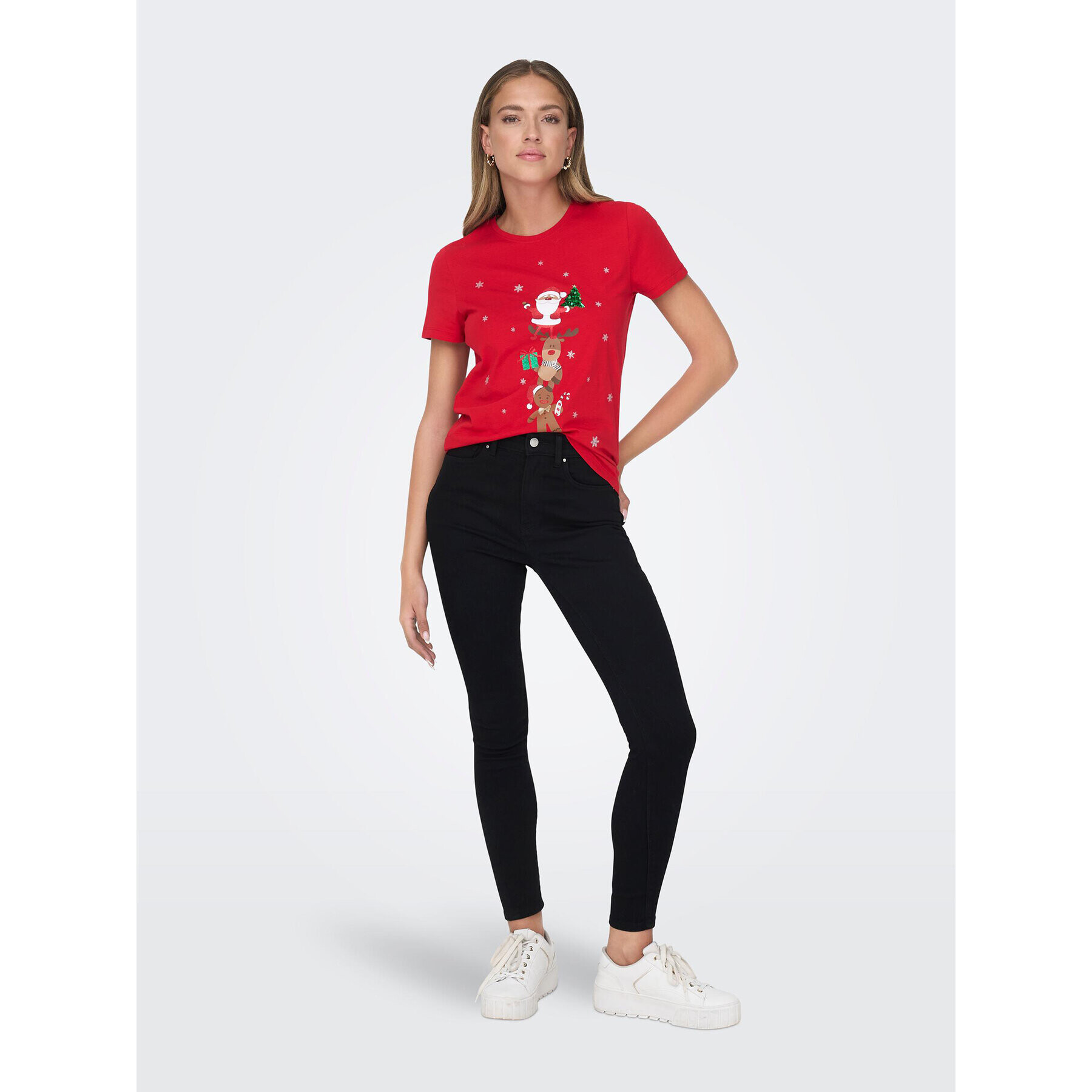ONLY Тишърт 15306571 Червен Regular Fit - Pepit.bg