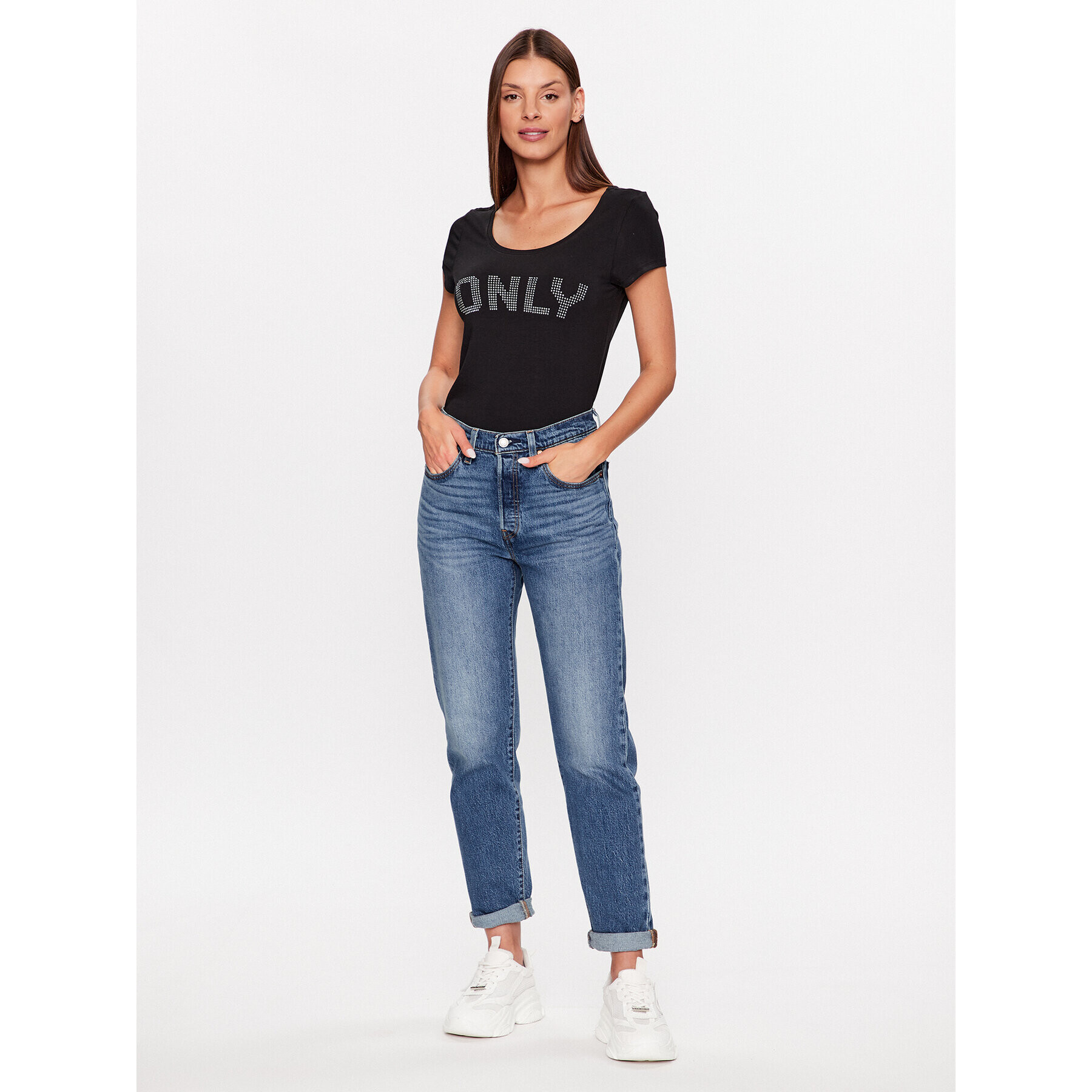 ONLY Тишърт 15316416 Черен Slim Fit - Pepit.bg