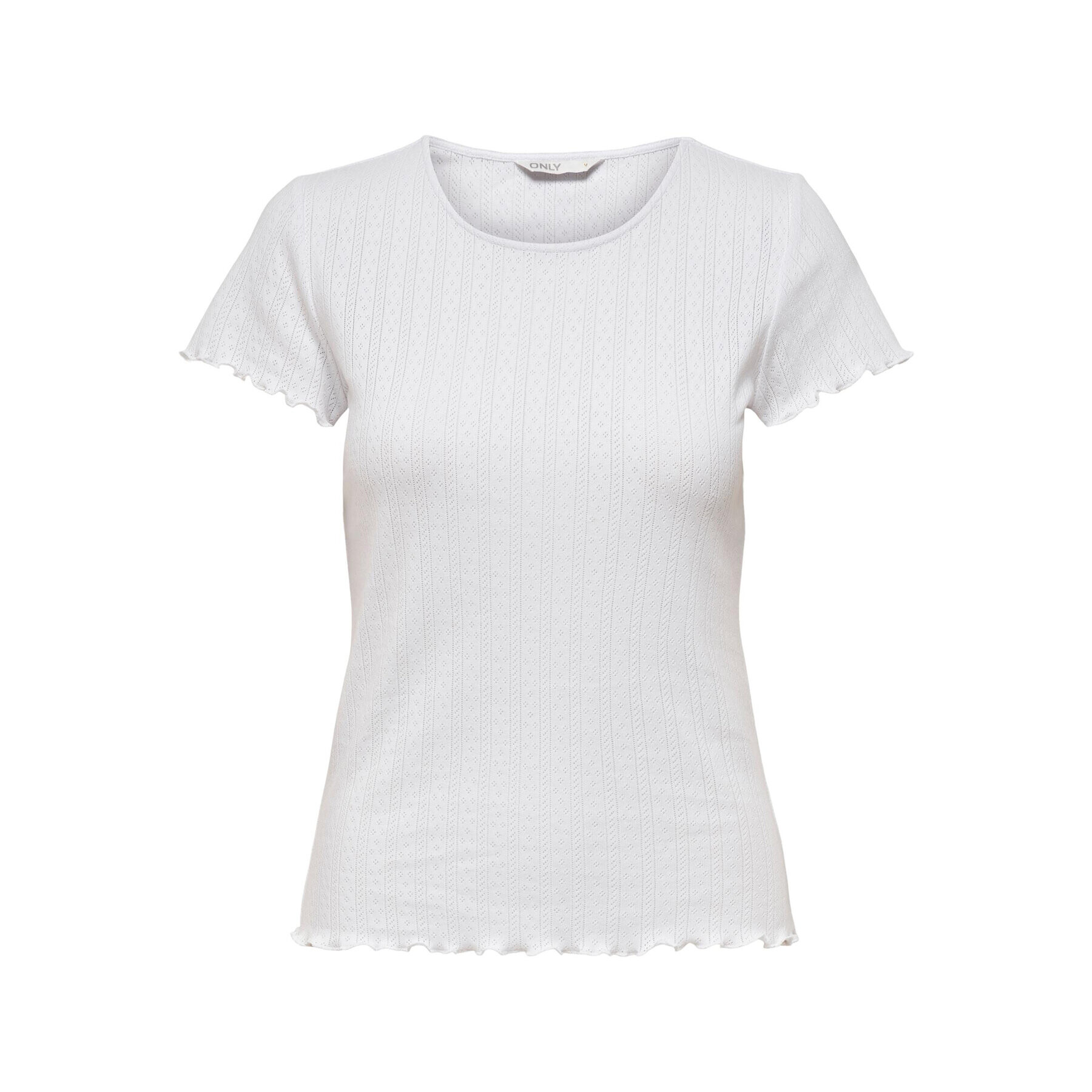 ONLY Тишърт Carlotta 15256154 Бял Tight Fit - Pepit.bg
