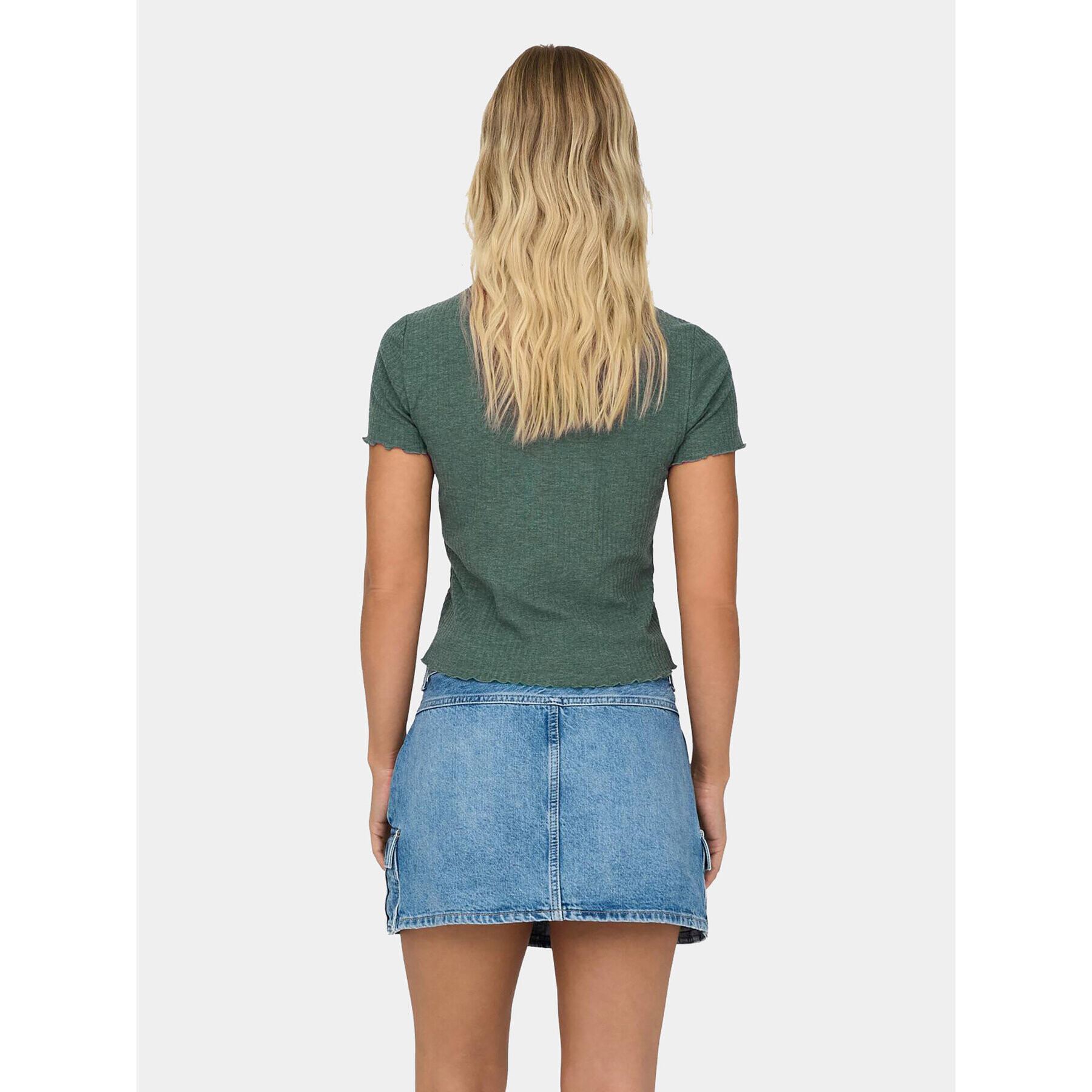 ONLY Тишърт Emma 15201206 Зелен Slim Fit - Pepit.bg