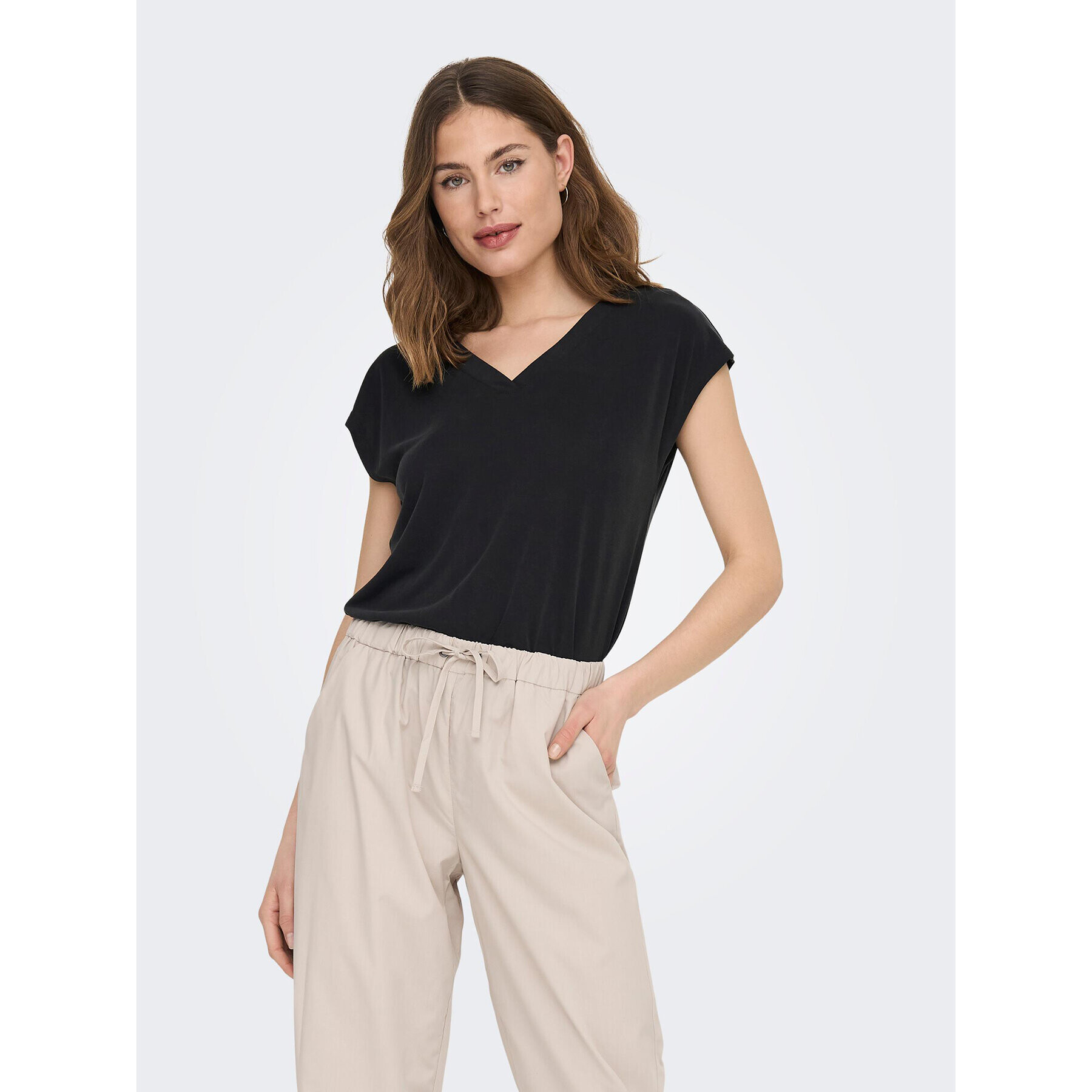 ONLY Тишърт Free 15287041 Черен Regular Fit - Pepit.bg