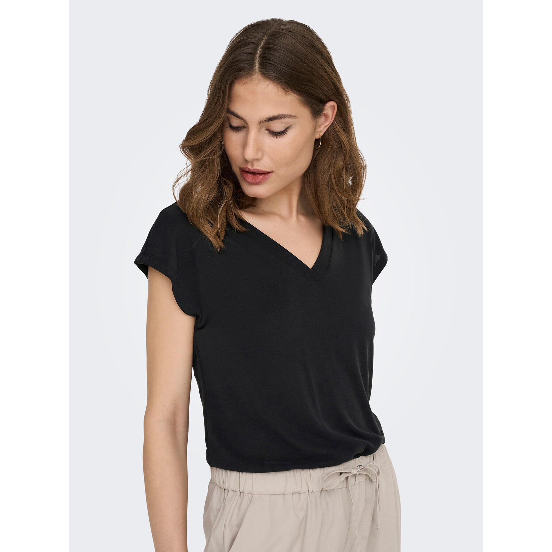 ONLY Тишърт Free 15287041 Черен Regular Fit - Pepit.bg