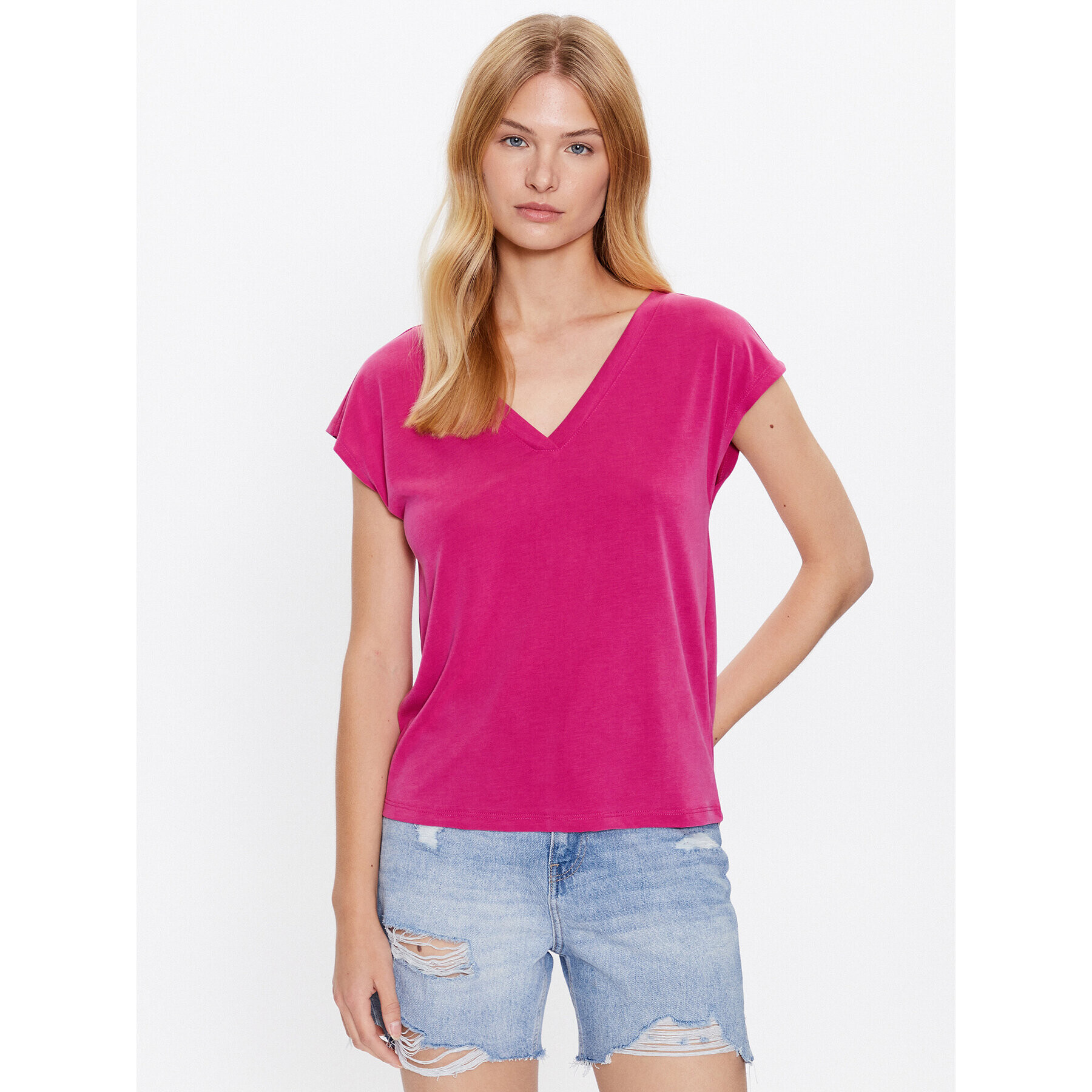 ONLY Тишърт Free 15287041 Розов Regular Fit - Pepit.bg