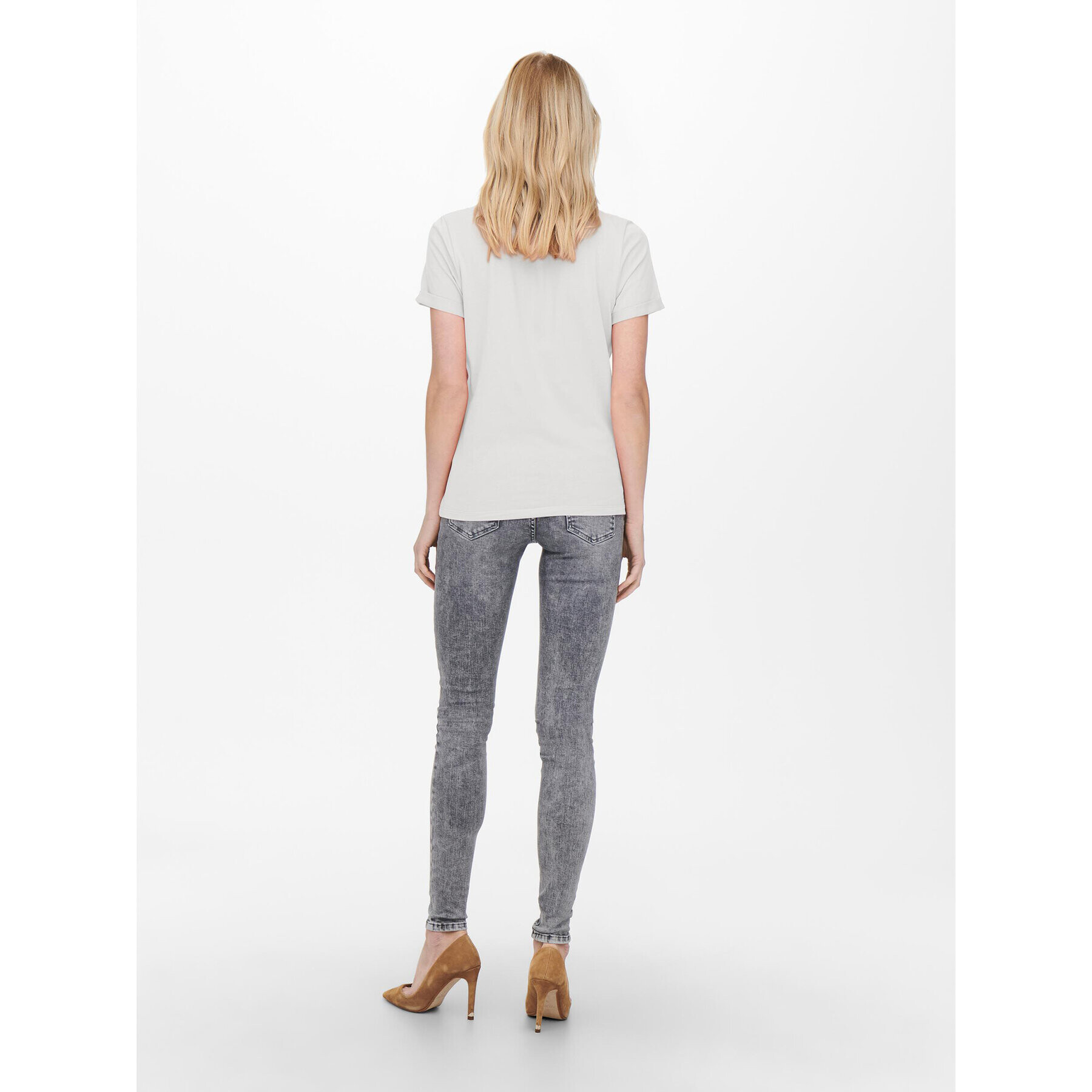 ONLY Тишърт Kita 15244714 Бял Regular Fit - Pepit.bg