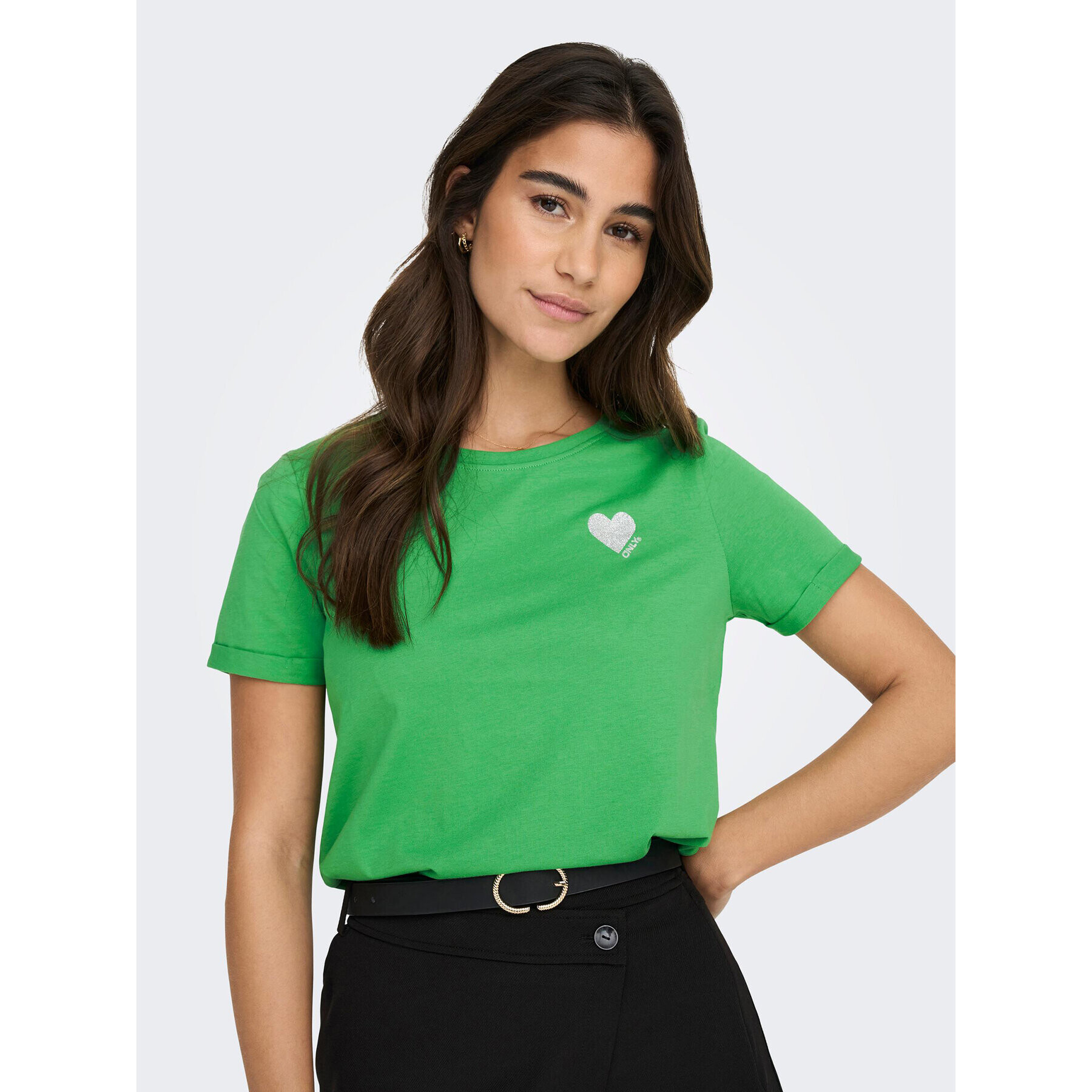 ONLY Тишърт Kita 15244714 Зелен Regular Fit - Pepit.bg