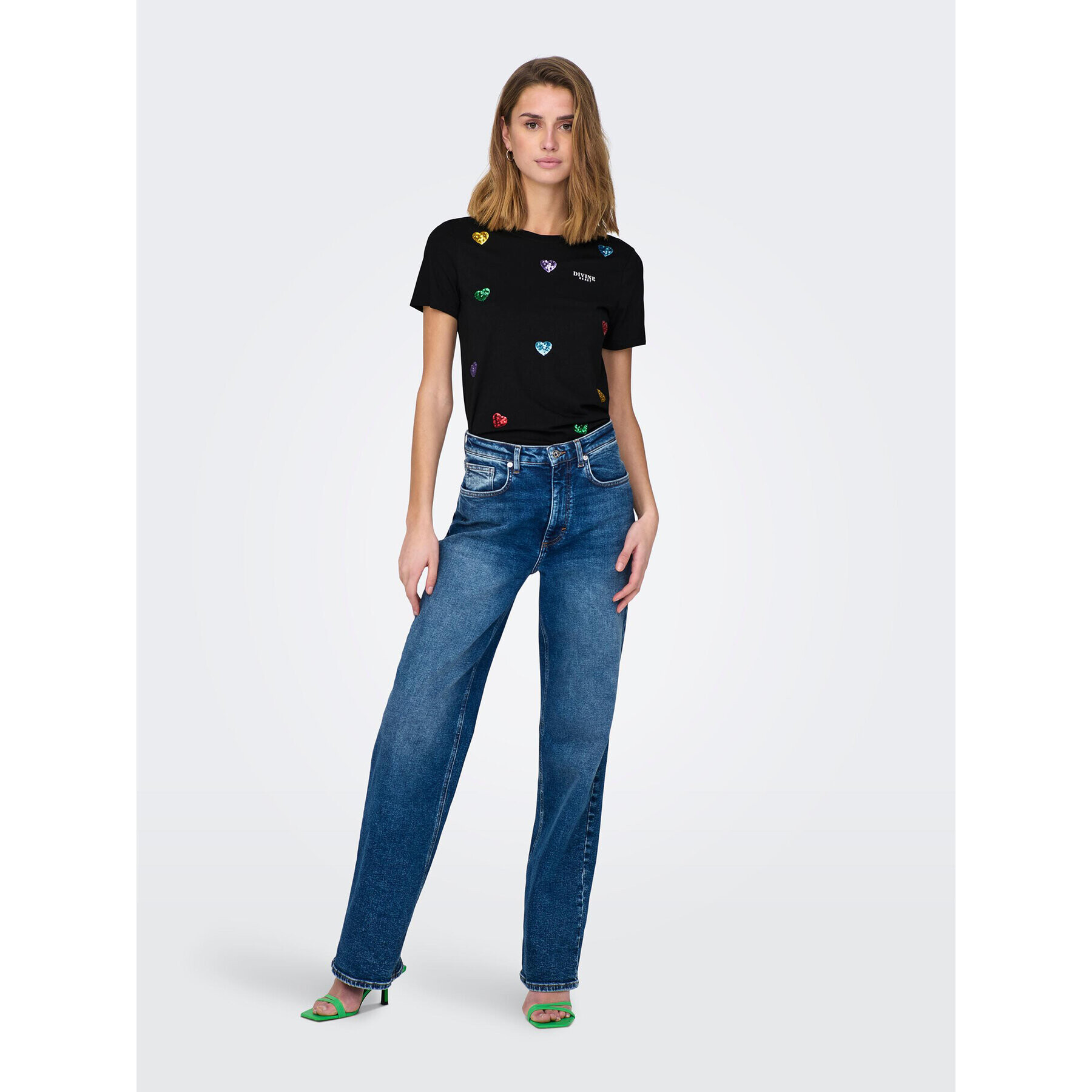 ONLY Тишърт Kita 15286647 Черен Regular Fit - Pepit.bg
