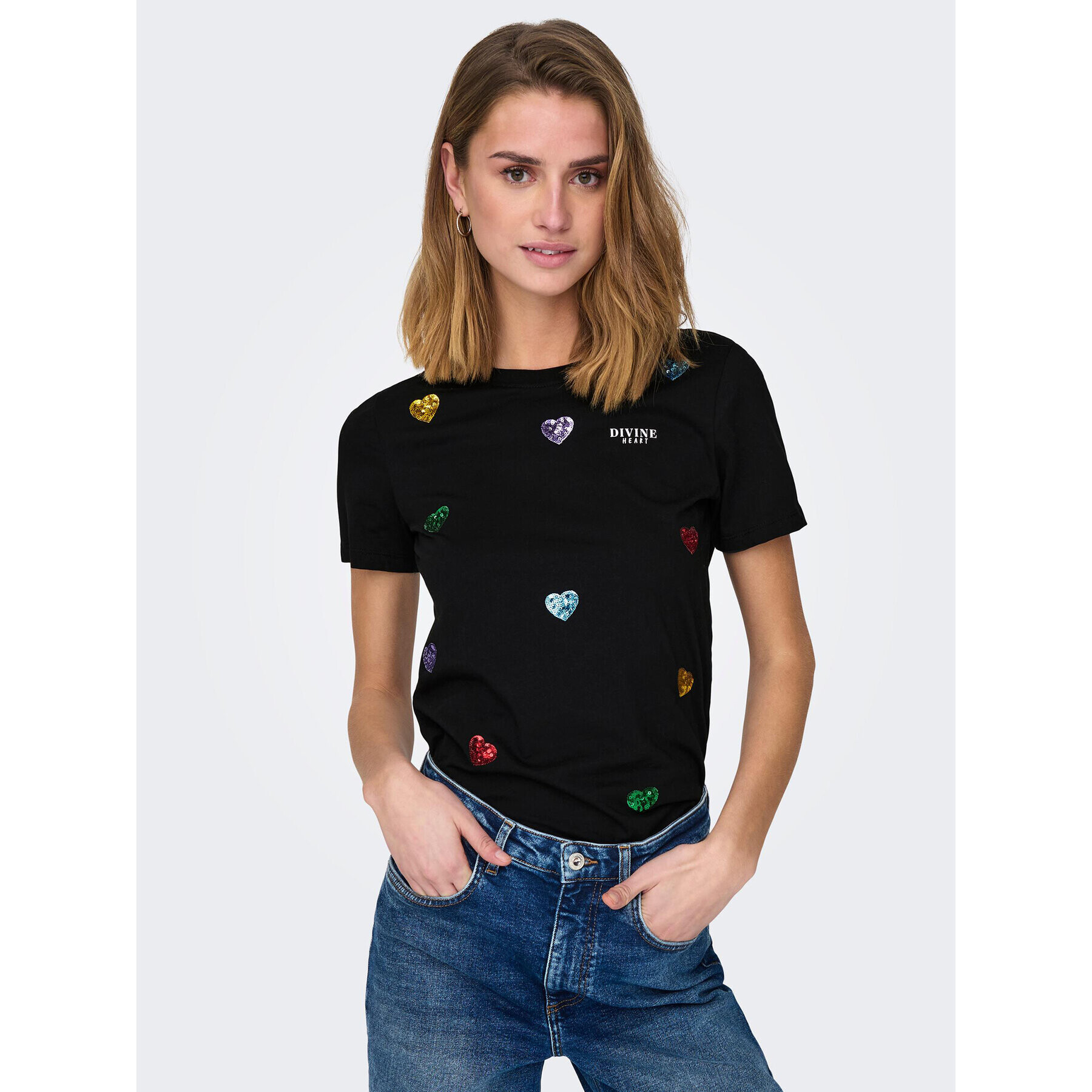 ONLY Тишърт Kita 15286647 Черен Regular Fit - Pepit.bg