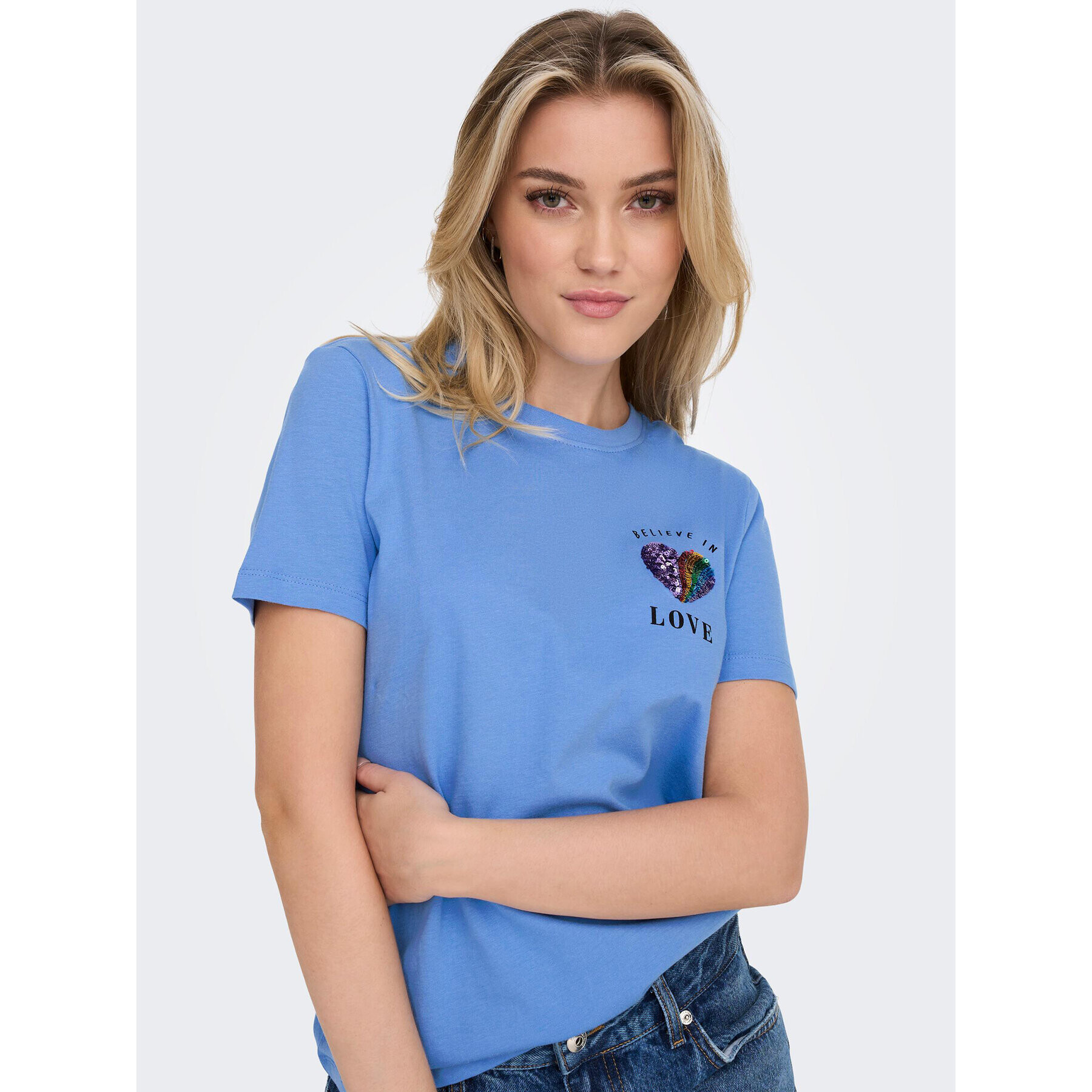 ONLY Тишърт Kita 15286647 Син Regular Fit - Pepit.bg