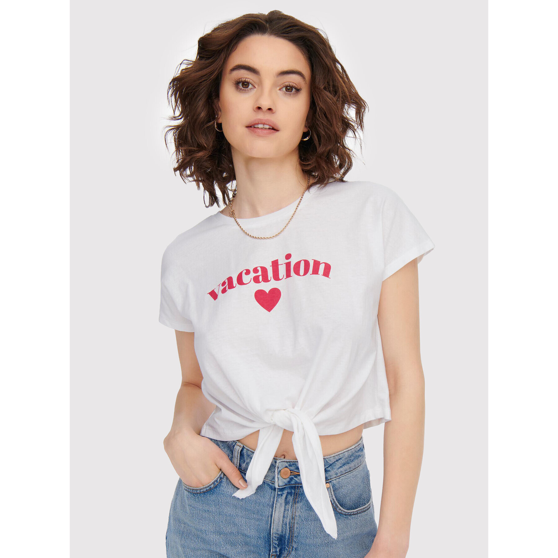 ONLY Тишърт Lisa 15263099 Бял Relaxed Fit - Pepit.bg