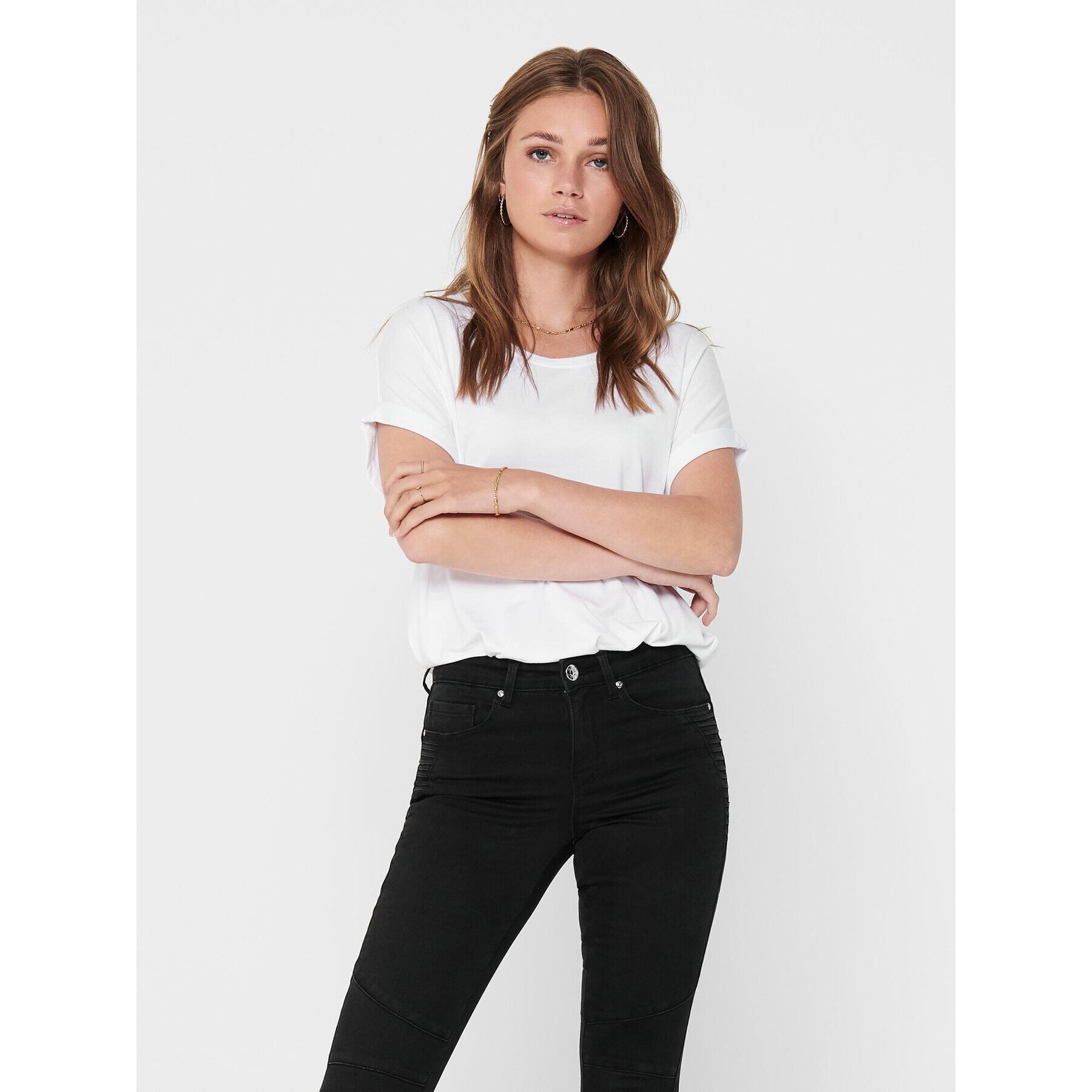 ONLY Тишърт Moster 15106662 Бял Loose Fit - Pepit.bg