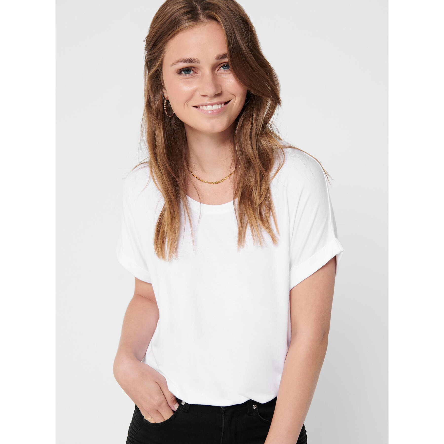 ONLY Тишърт Moster 15106662 Бял Loose Fit - Pepit.bg