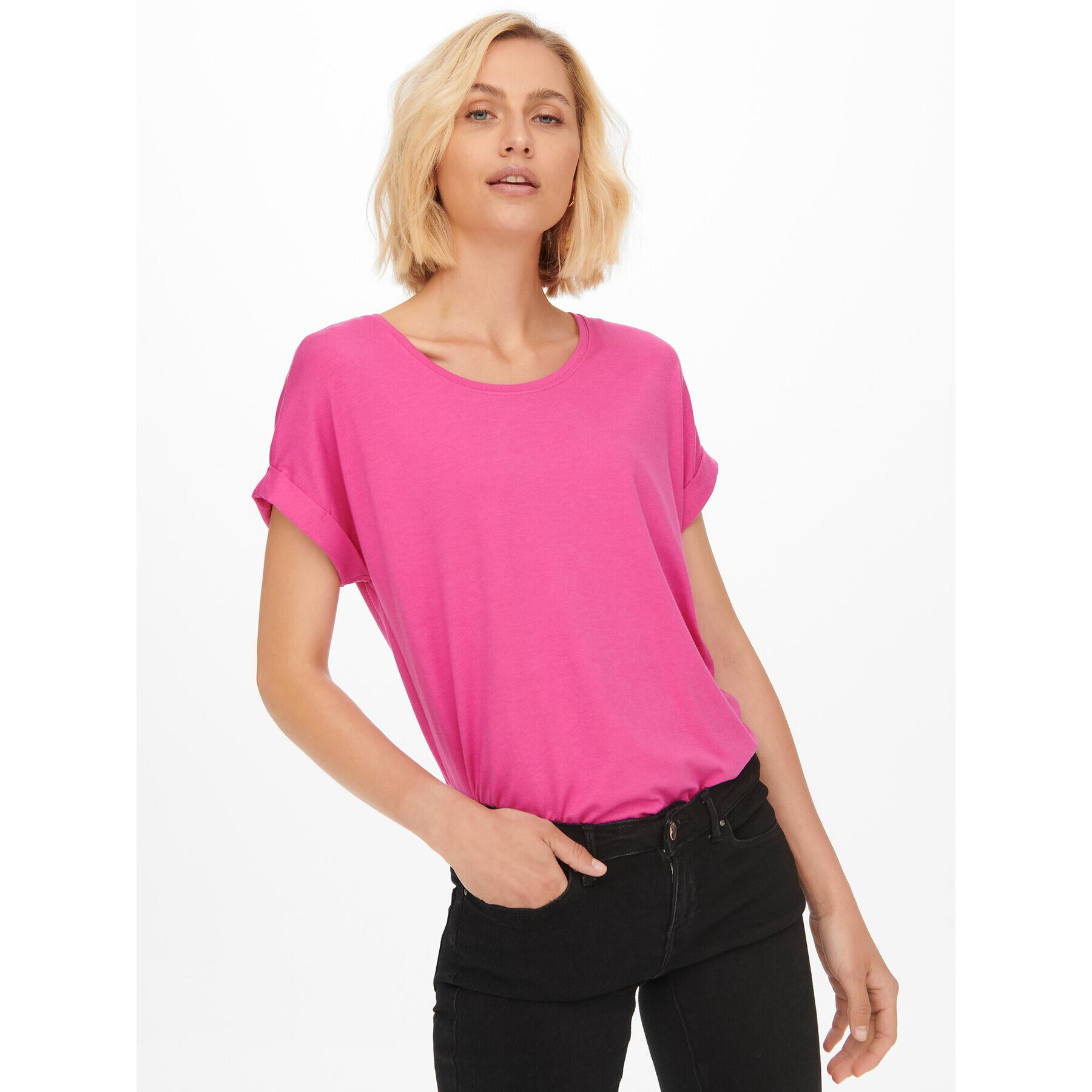 ONLY Тишърт 15106662 Розов Regular Fit - Pepit.bg
