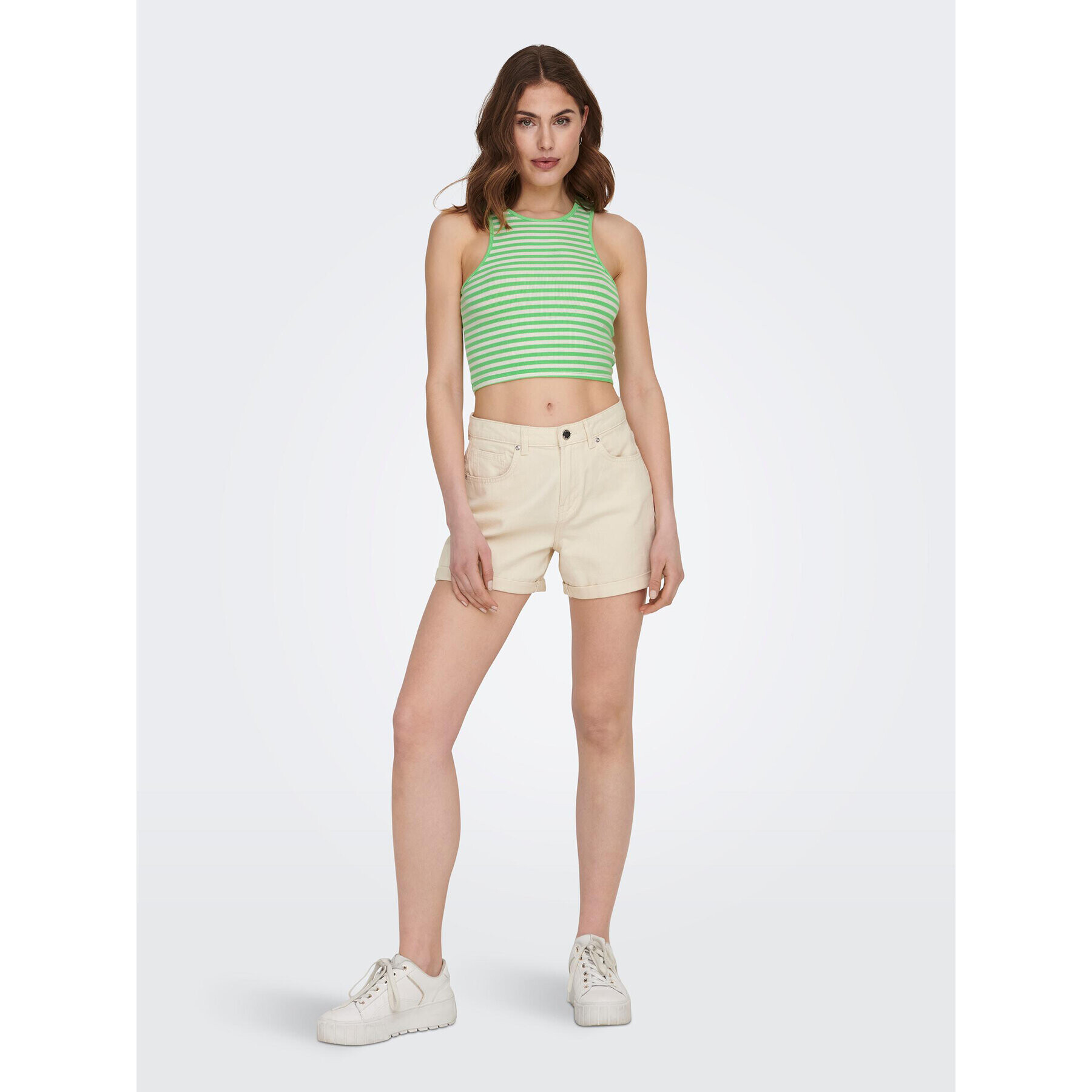 ONLY топ 15289846 Зелен Cropped Fit - Pepit.bg