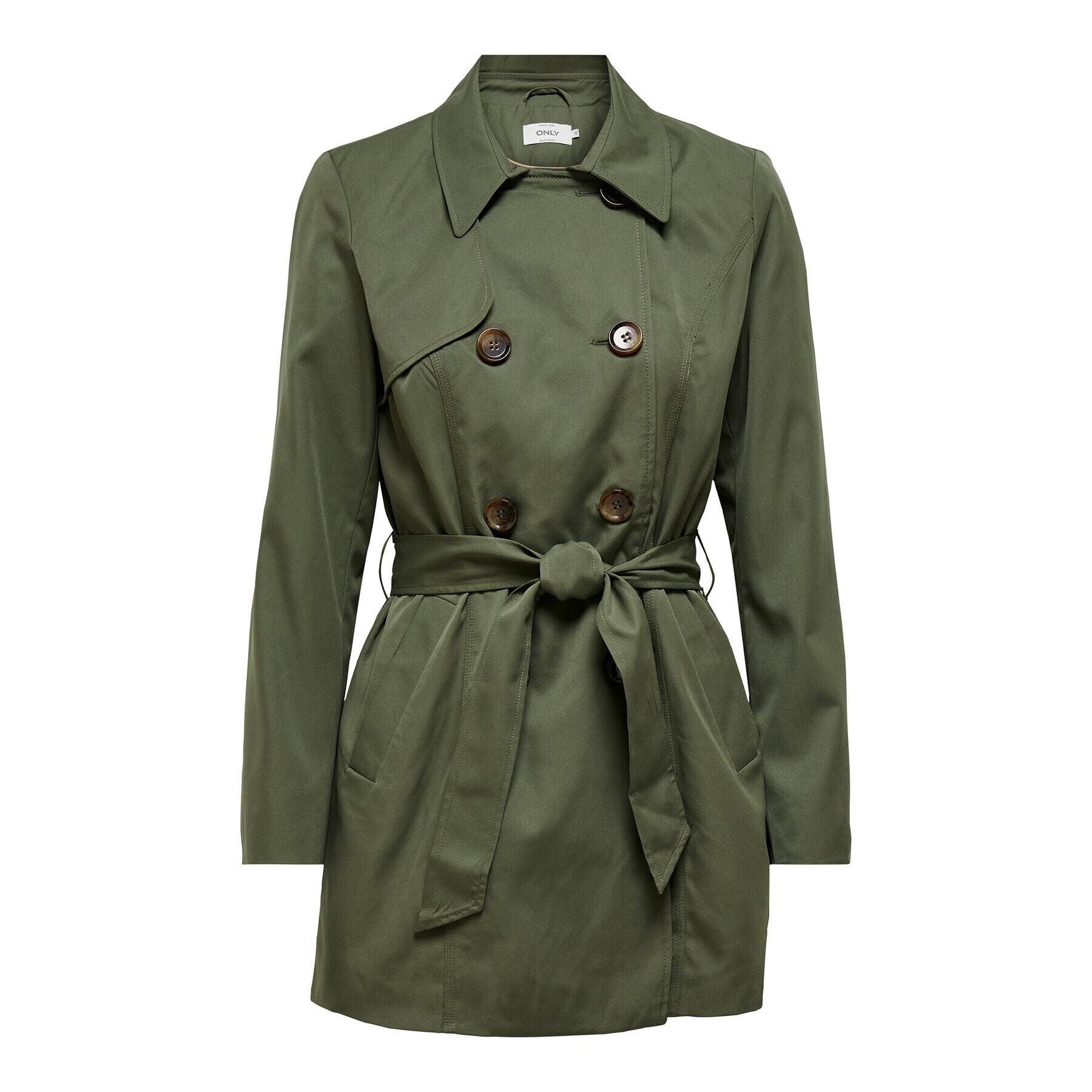 ONLY Тренч 15191821 Зелен Regular Fit - Pepit.bg