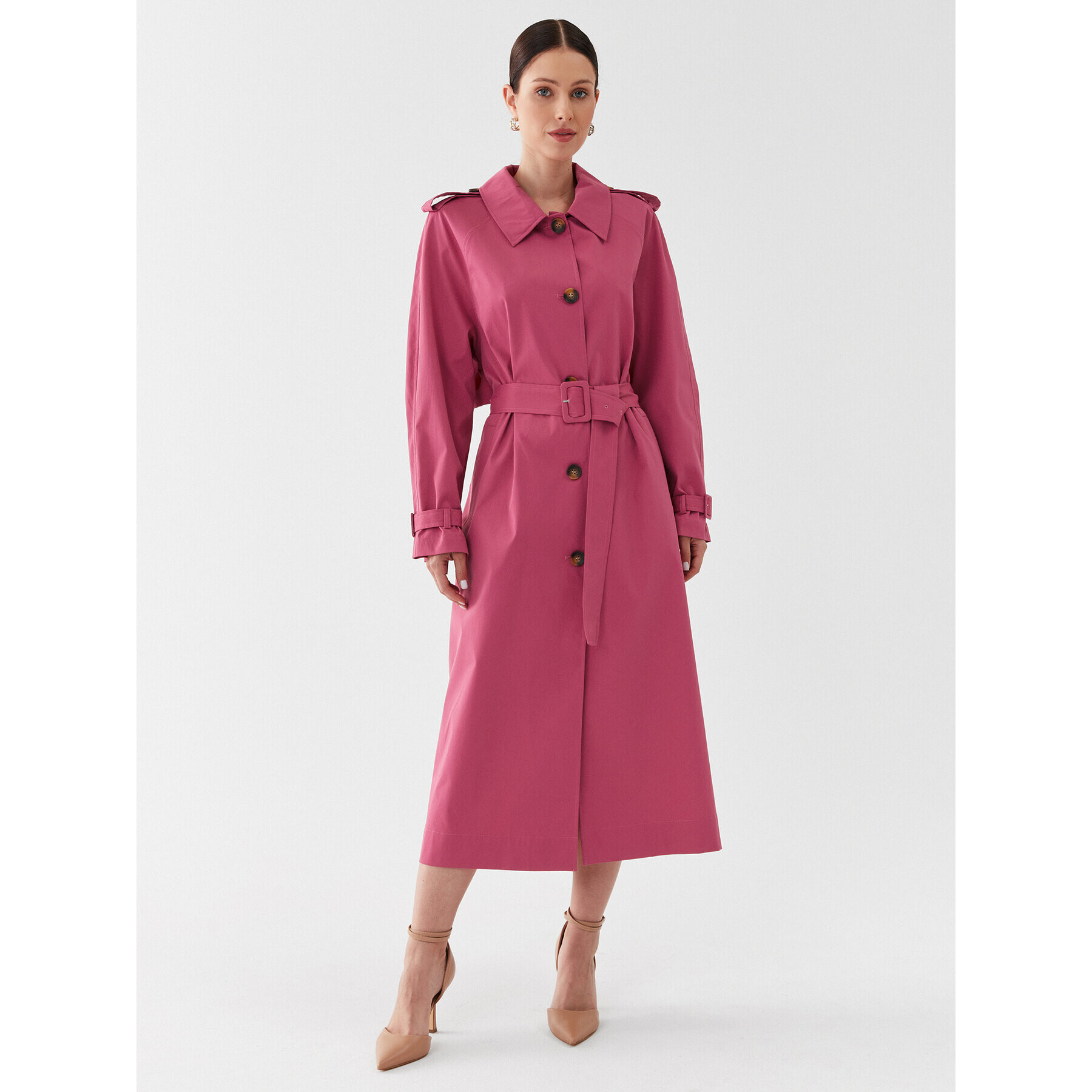 ONLY Тренч 15285115 Розов Regular Fit - Pepit.bg