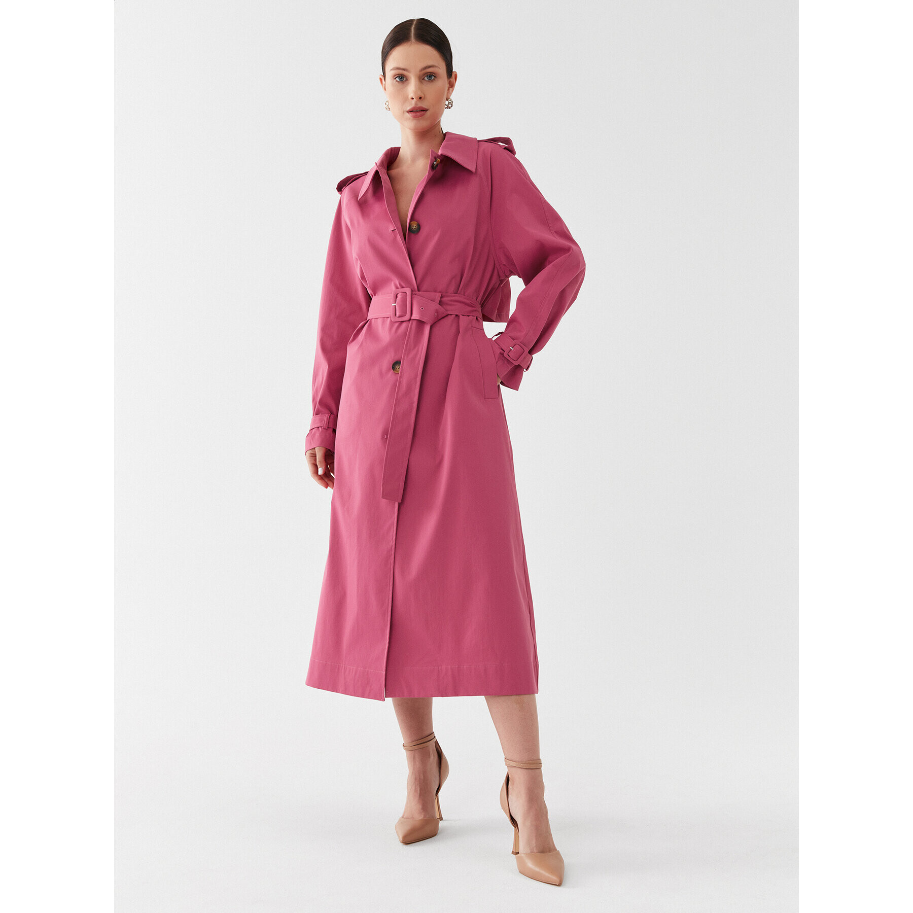 ONLY Тренч 15285115 Розов Regular Fit - Pepit.bg