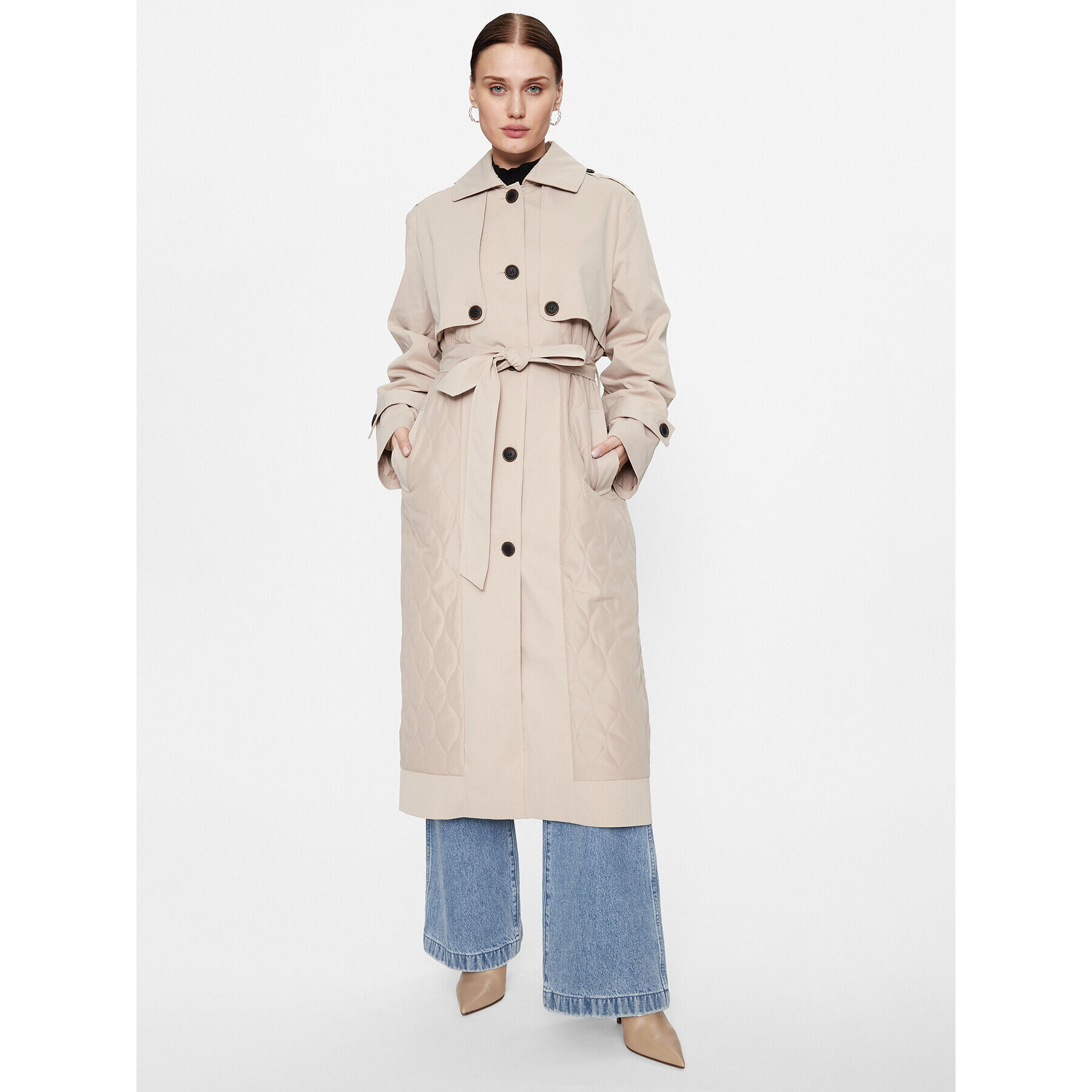 ONLY Тренч 15293269 Бежов Regular Fit - Pepit.bg