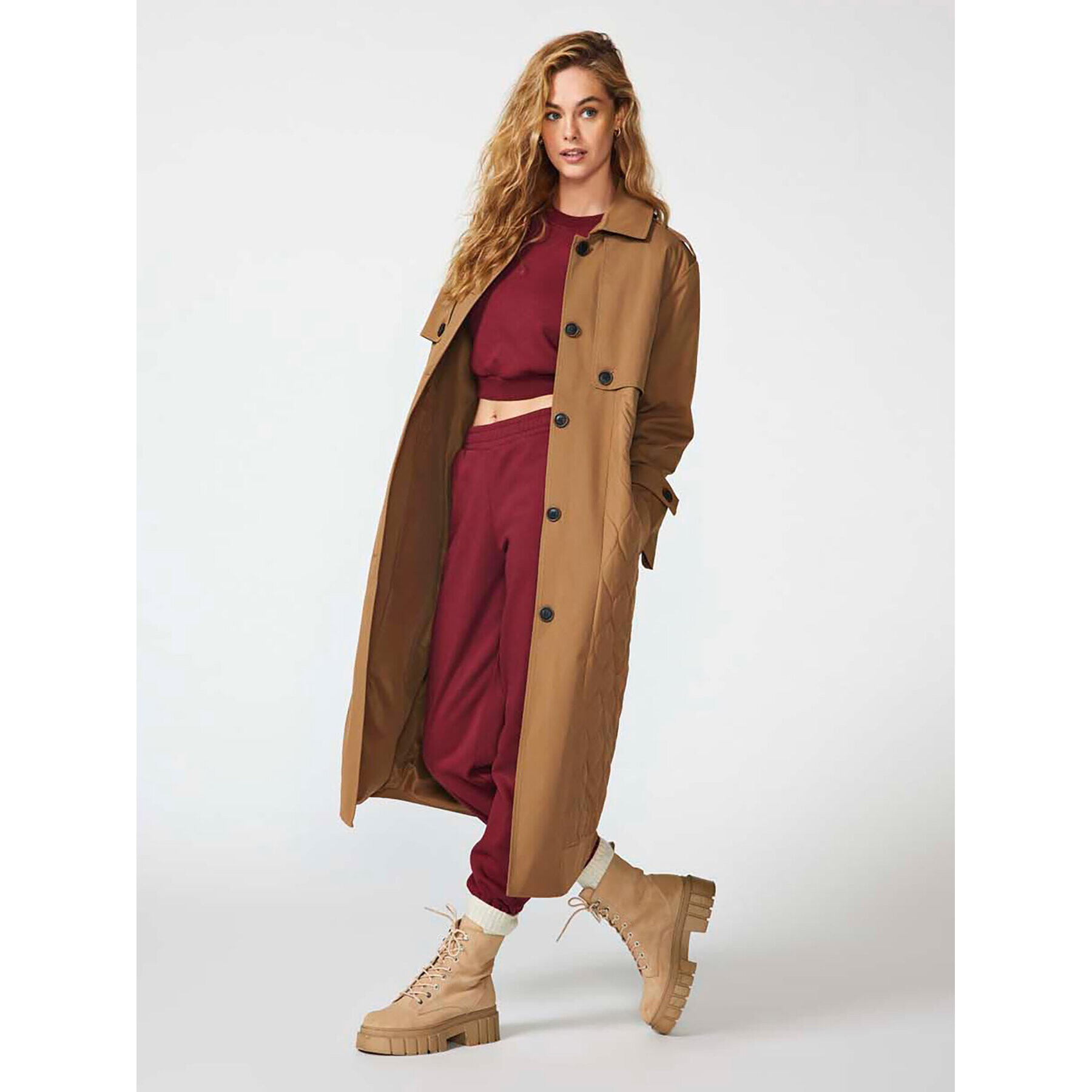 ONLY Тренч 15293269 Кафяв Regular Fit - Pepit.bg