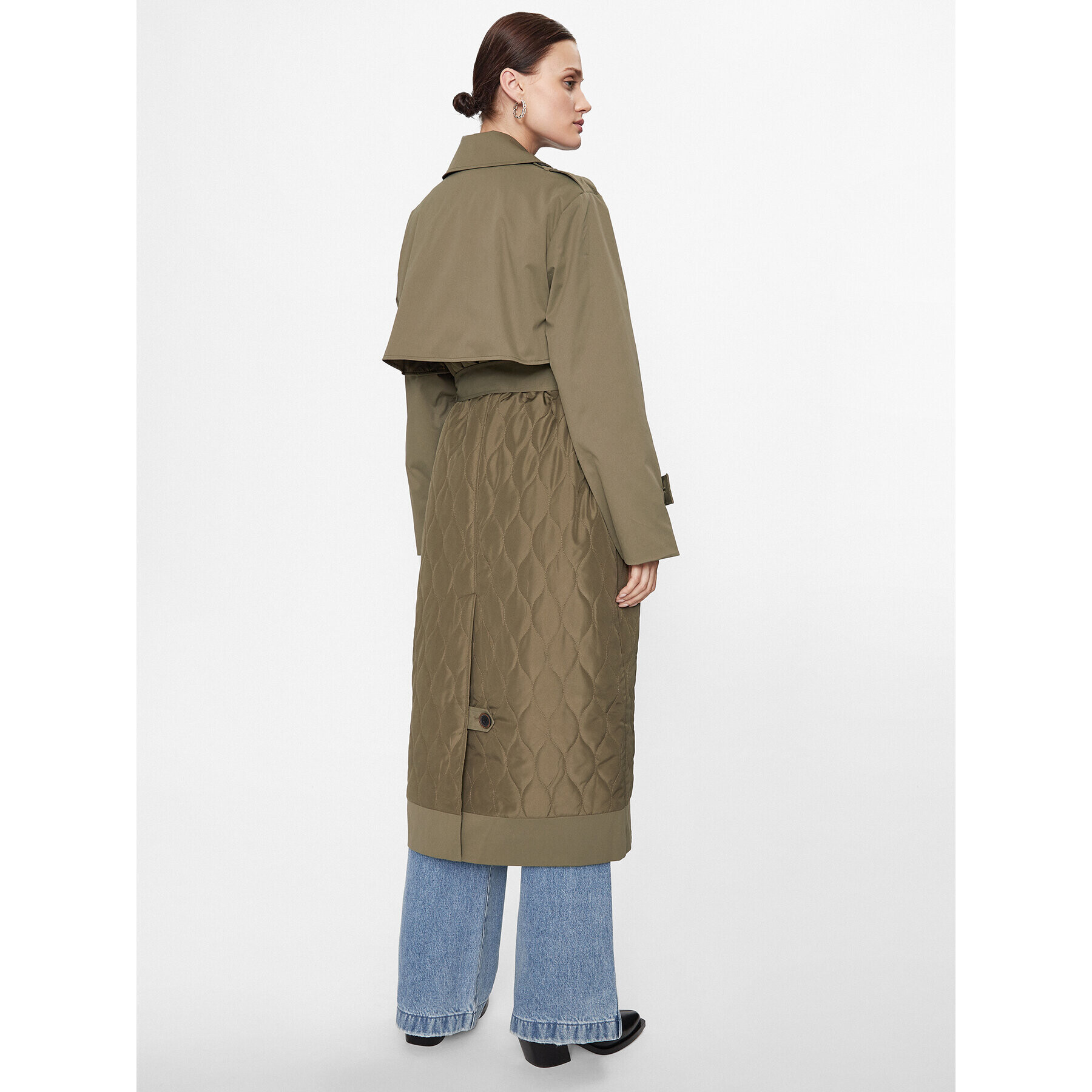 ONLY Тренч 15293269 Зелен Regular Fit - Pepit.bg