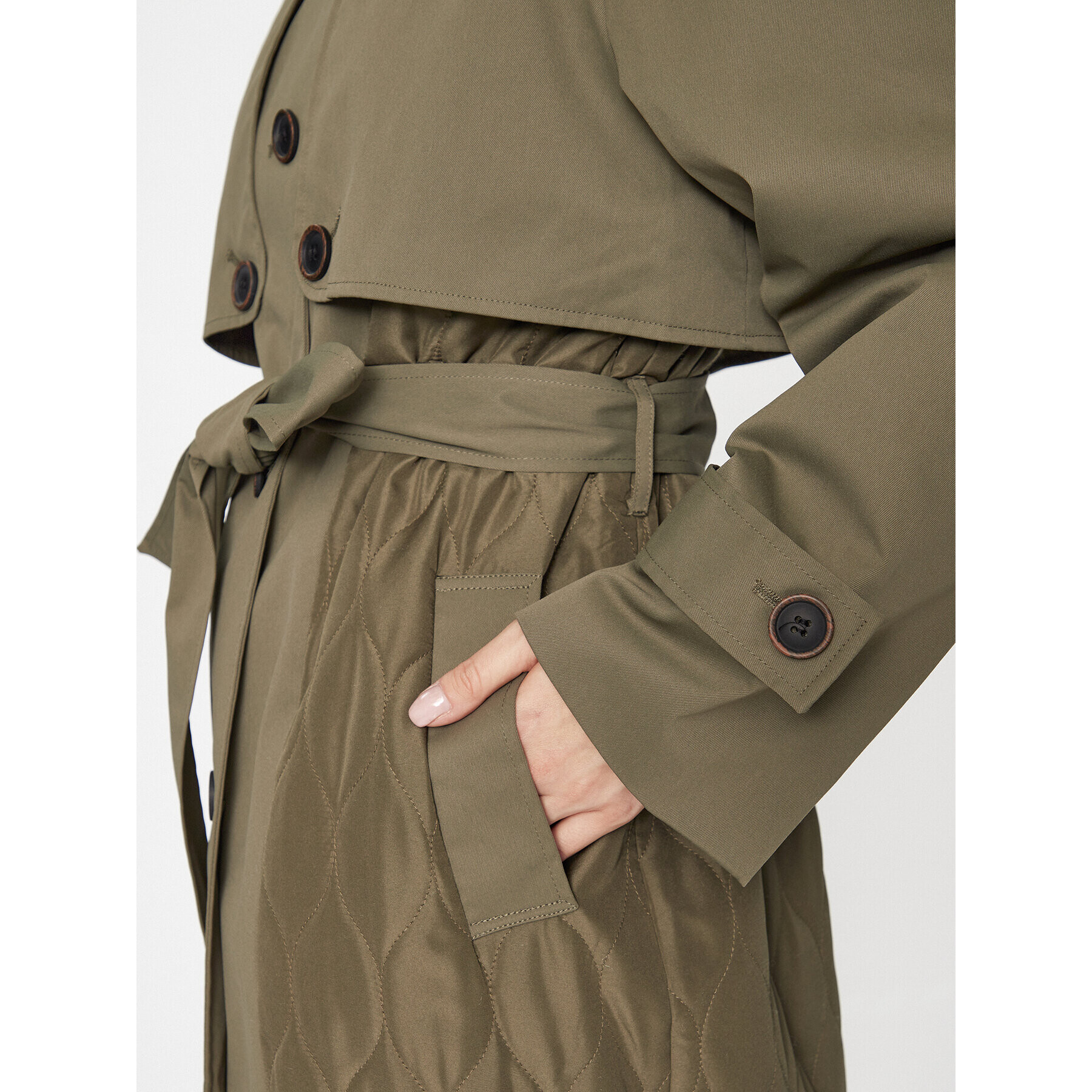 ONLY Тренч 15293269 Зелен Regular Fit - Pepit.bg