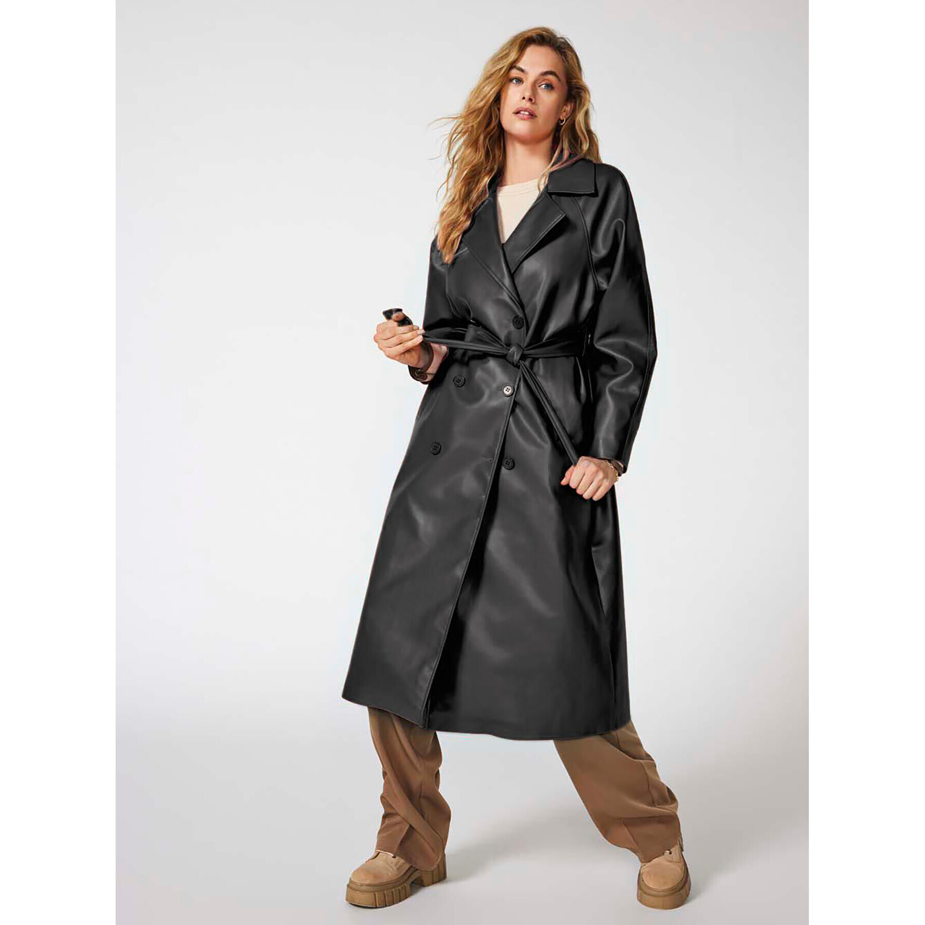 ONLY Тренч 15294002 Черен Regular Fit - Pepit.bg