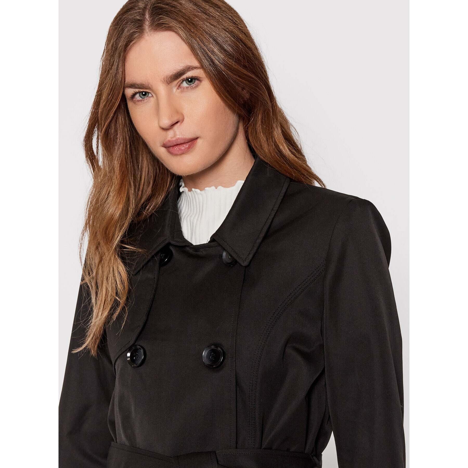ONLY Тренч Valerie 15191821 Черен Regular Fit - Pepit.bg