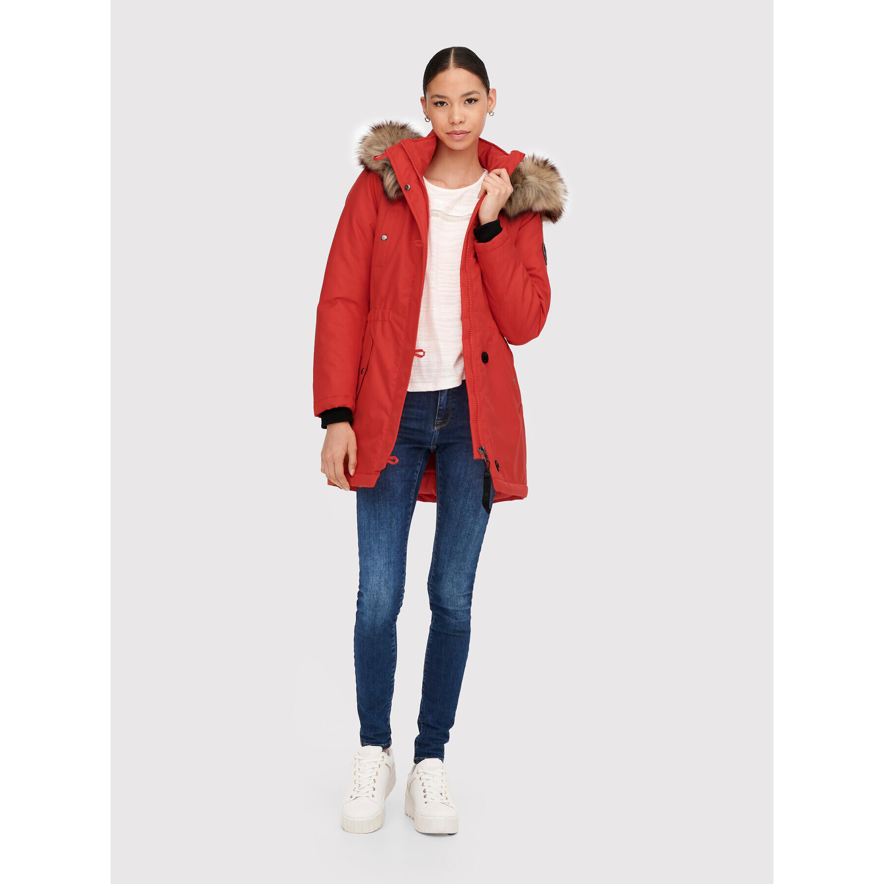 ONLY Зимно яке Iris 15213755 Червен Regular Fit - Pepit.bg