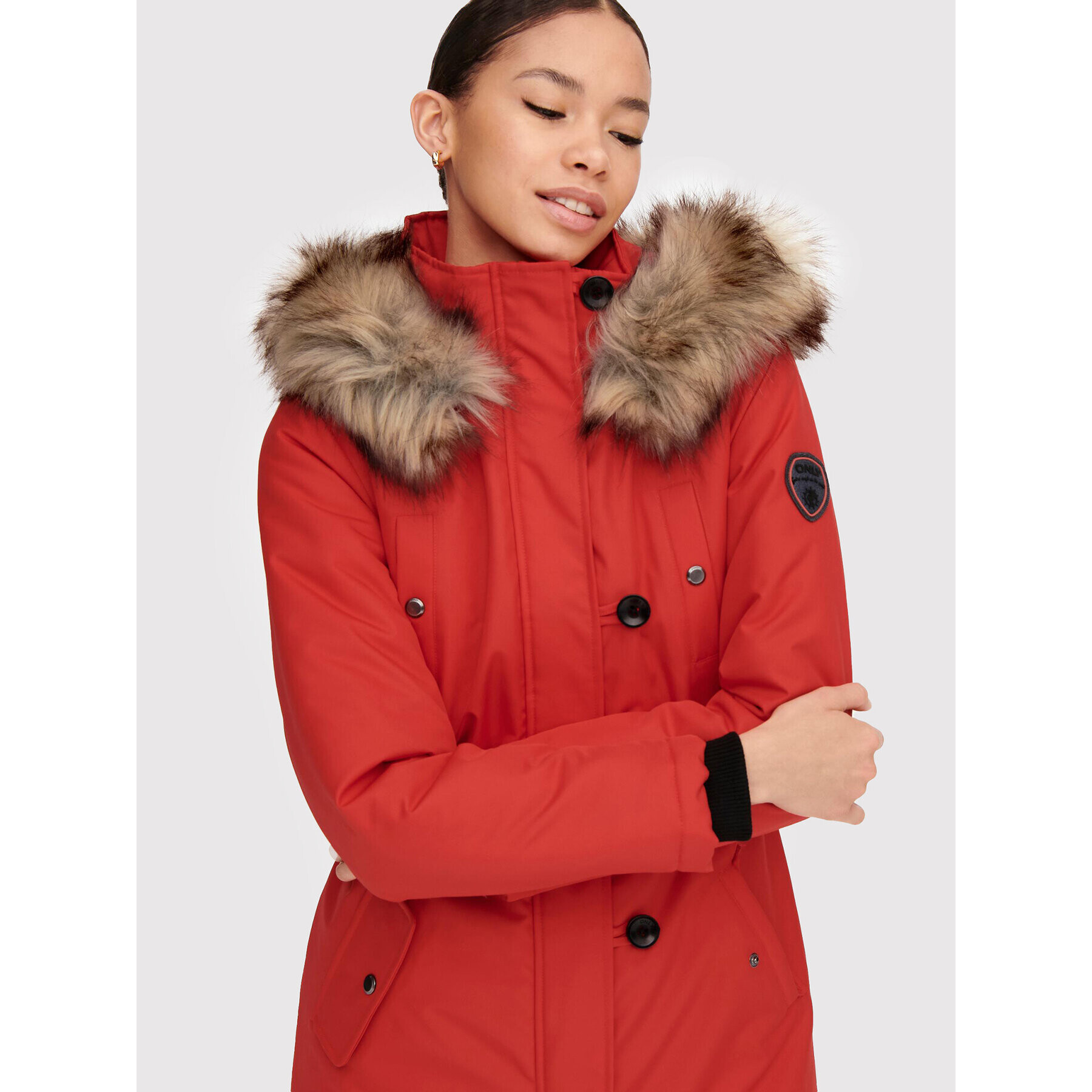 ONLY Зимно яке Iris 15213755 Червен Regular Fit - Pepit.bg