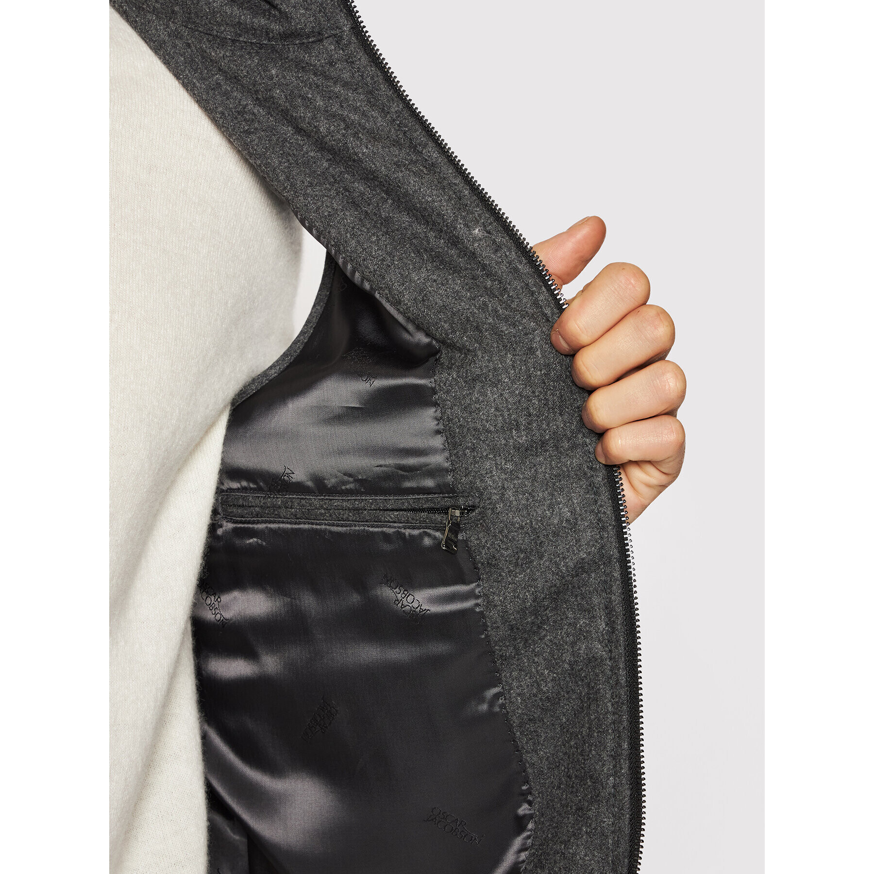 Oscar Jacobson Елек Liner Evo 4043 5385 Сив Regular Fit - Pepit.bg