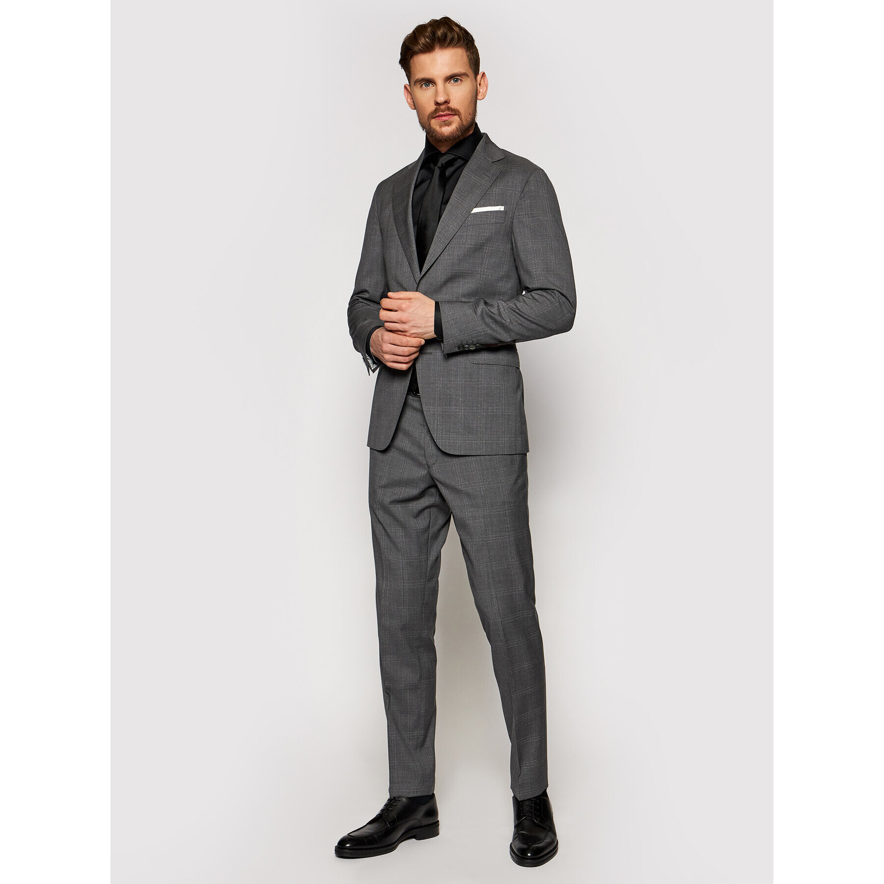 Oscar Jacobson Костюм Ego 2147 5702 Сив Slim Fit - Pepit.bg