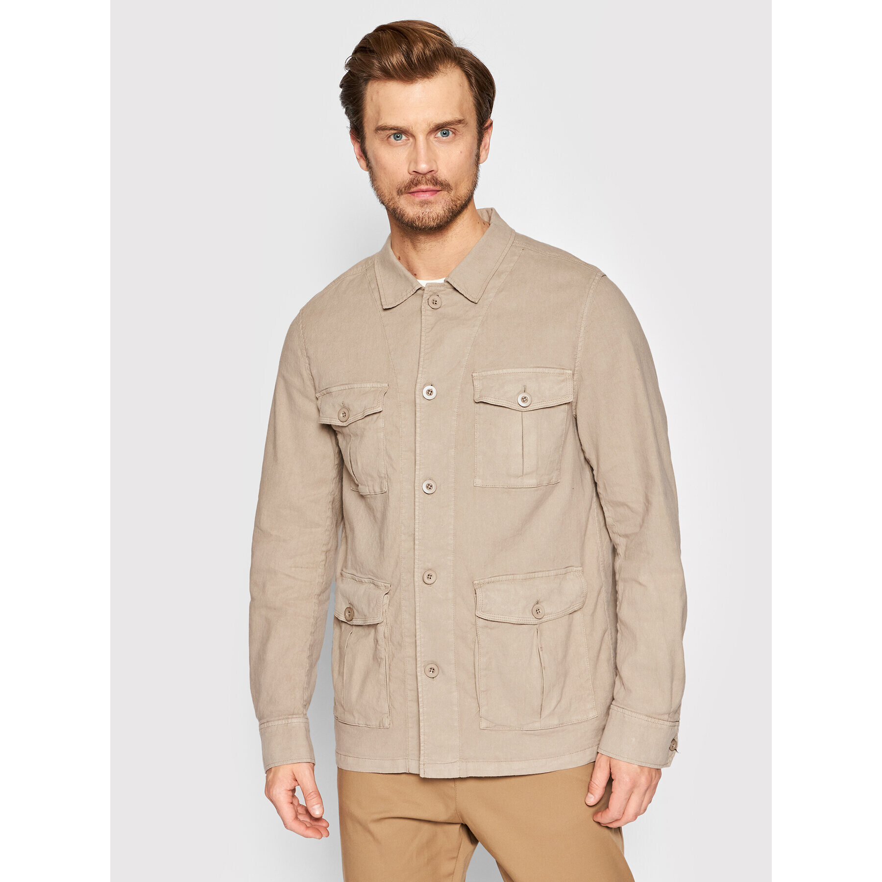 Oscar Jacobson Преходно яке Safari 1137 3311 Бежов Regular Fit - Pepit.bg