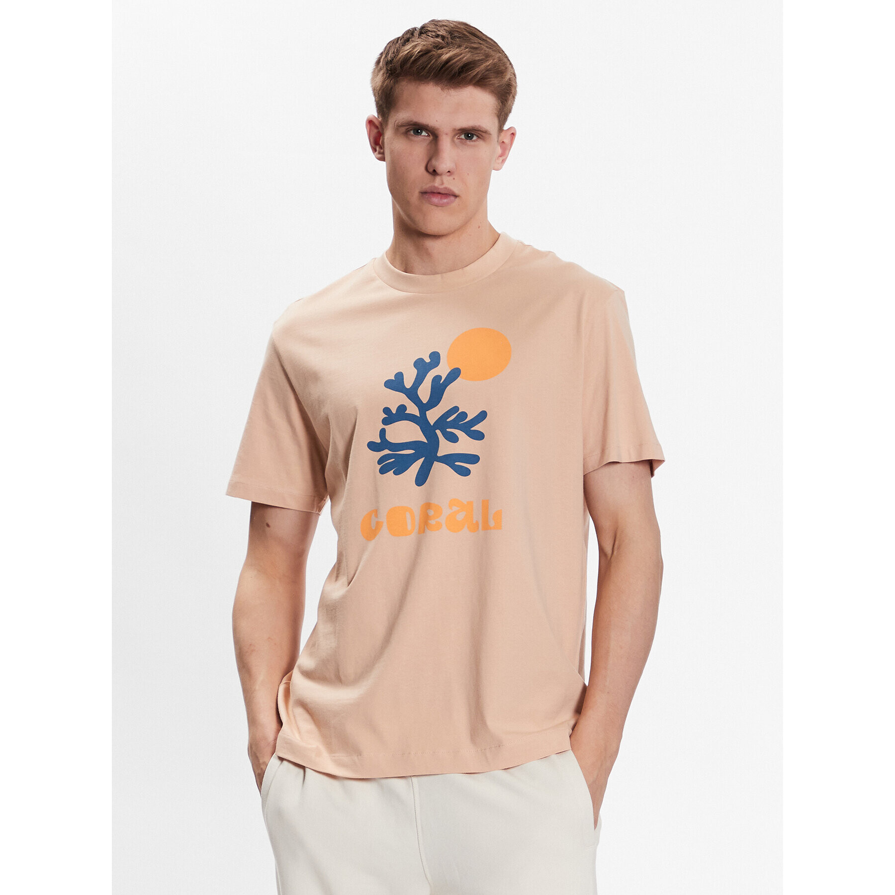 Outhorn Тишърт TTSHM461 Бежов Regular Fit - Pepit.bg